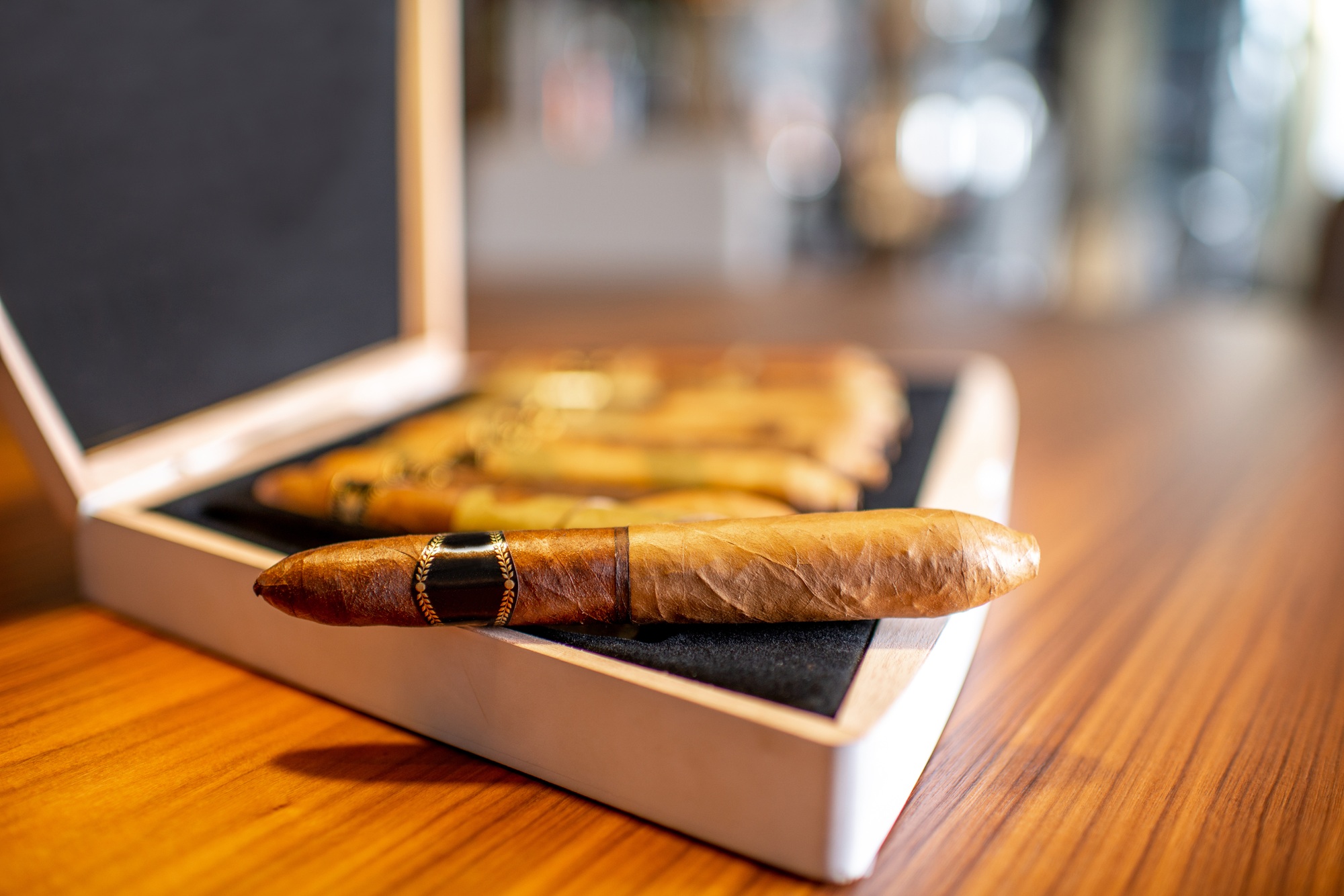 Luxury cigar set indoors