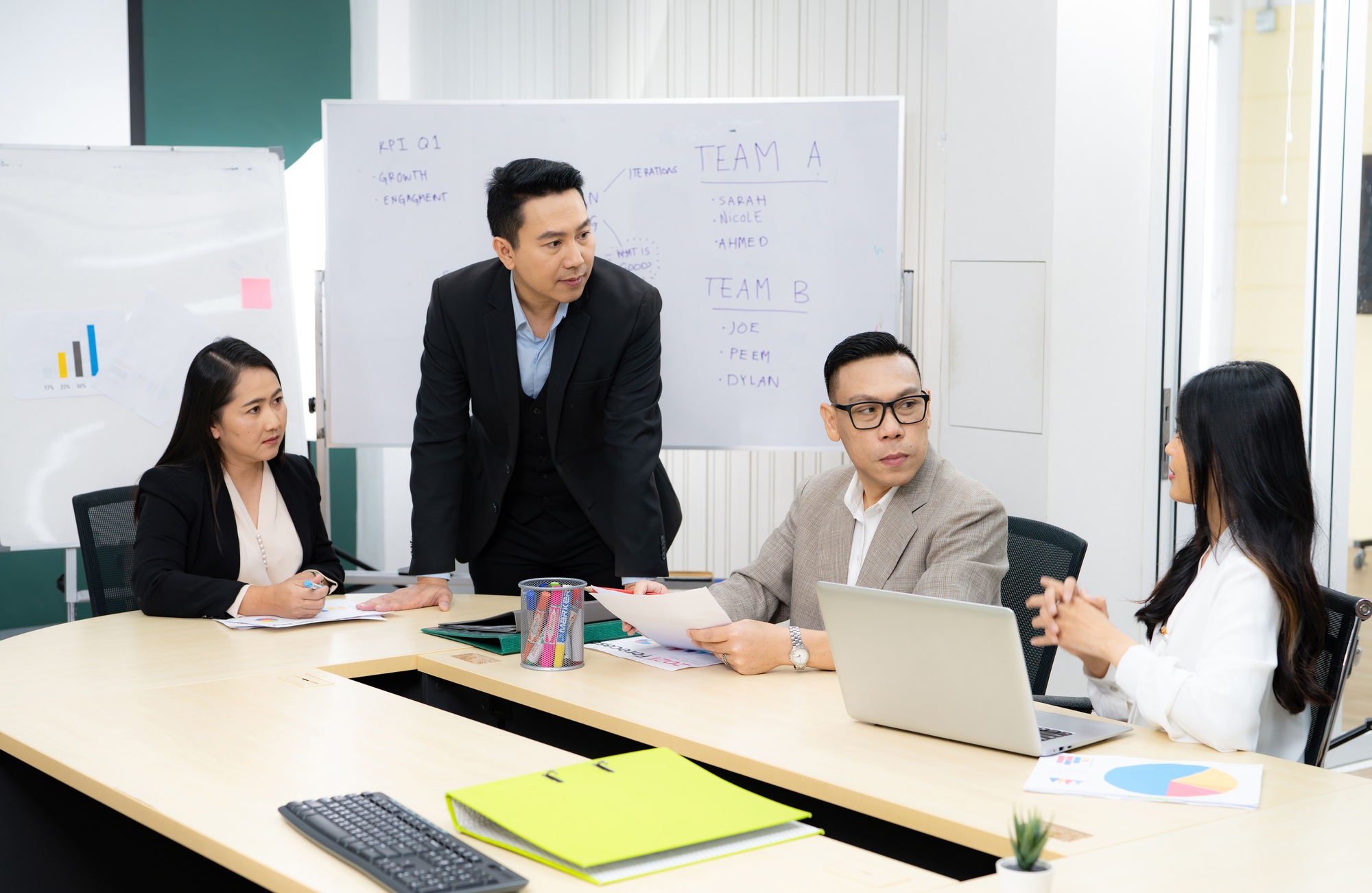 Business meeting in the office room. Teamwork. Marketing planning meeting. colleagues in boardroom.