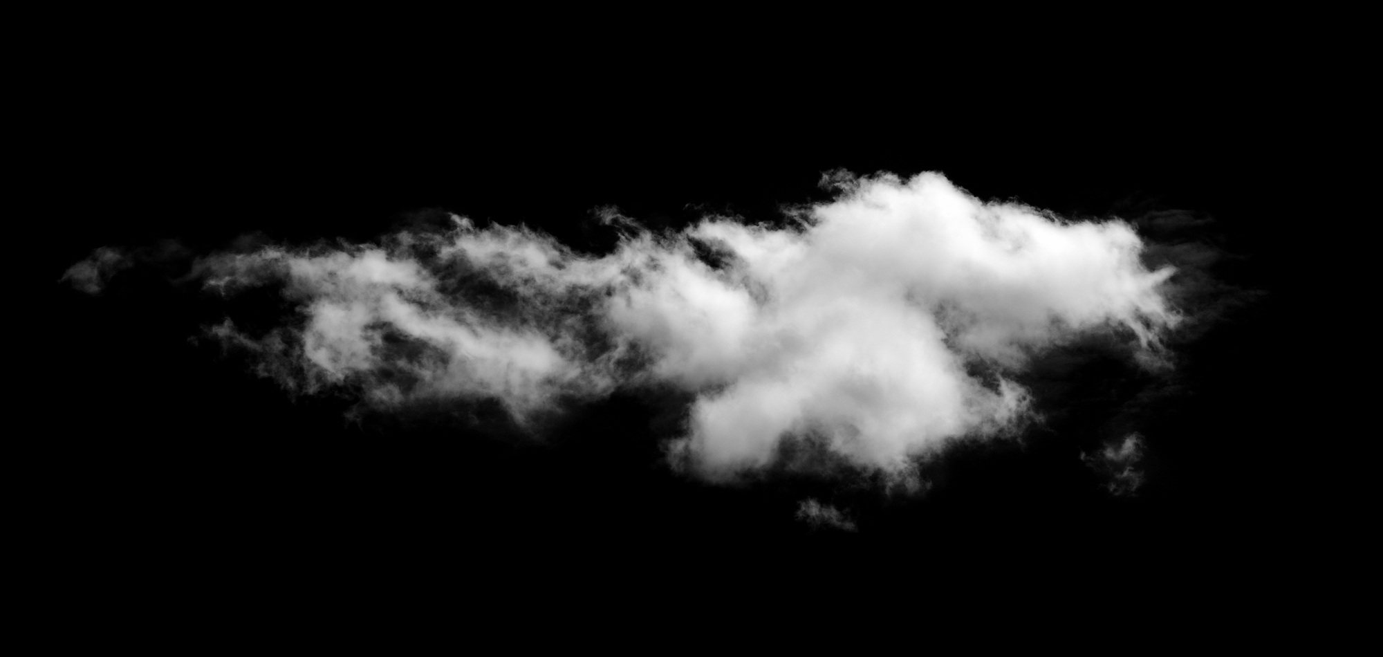 clouds on black background