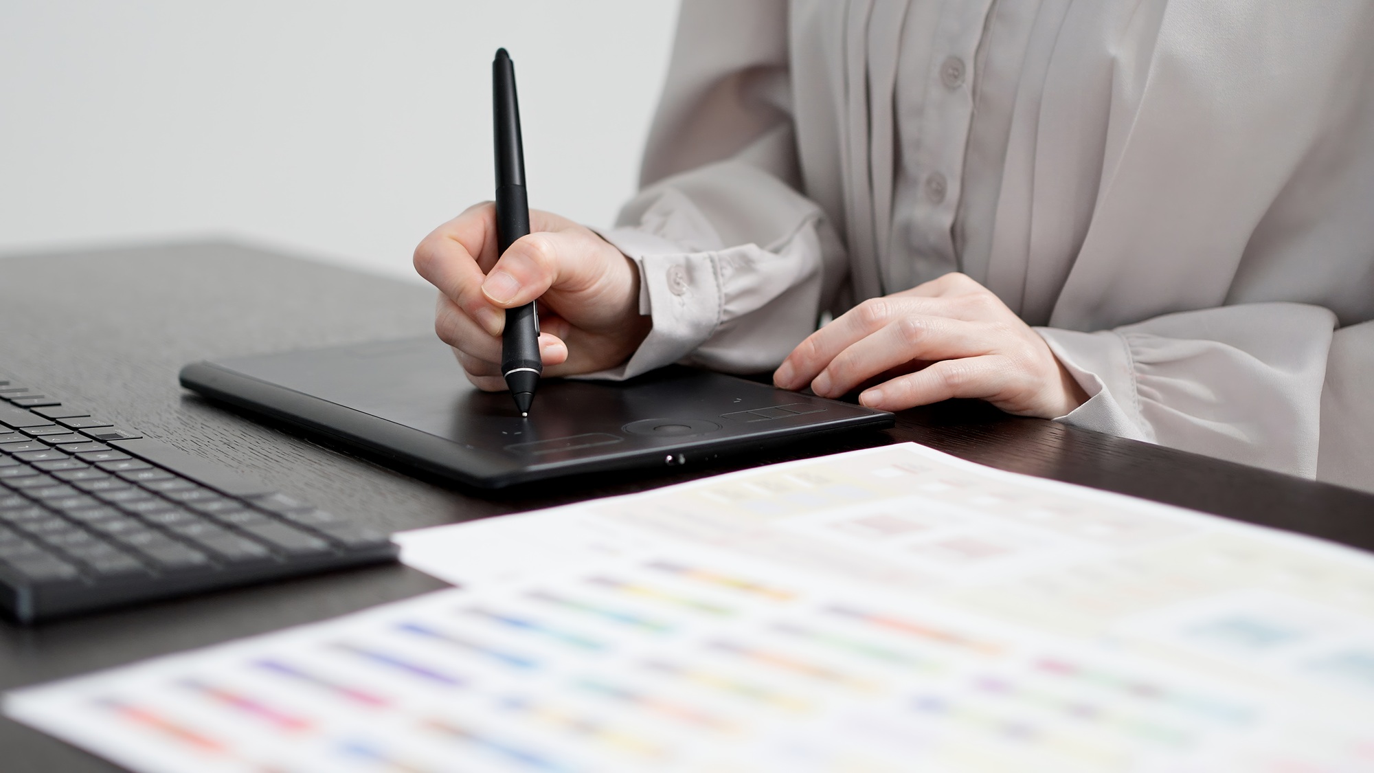 A creative woman working on a computer