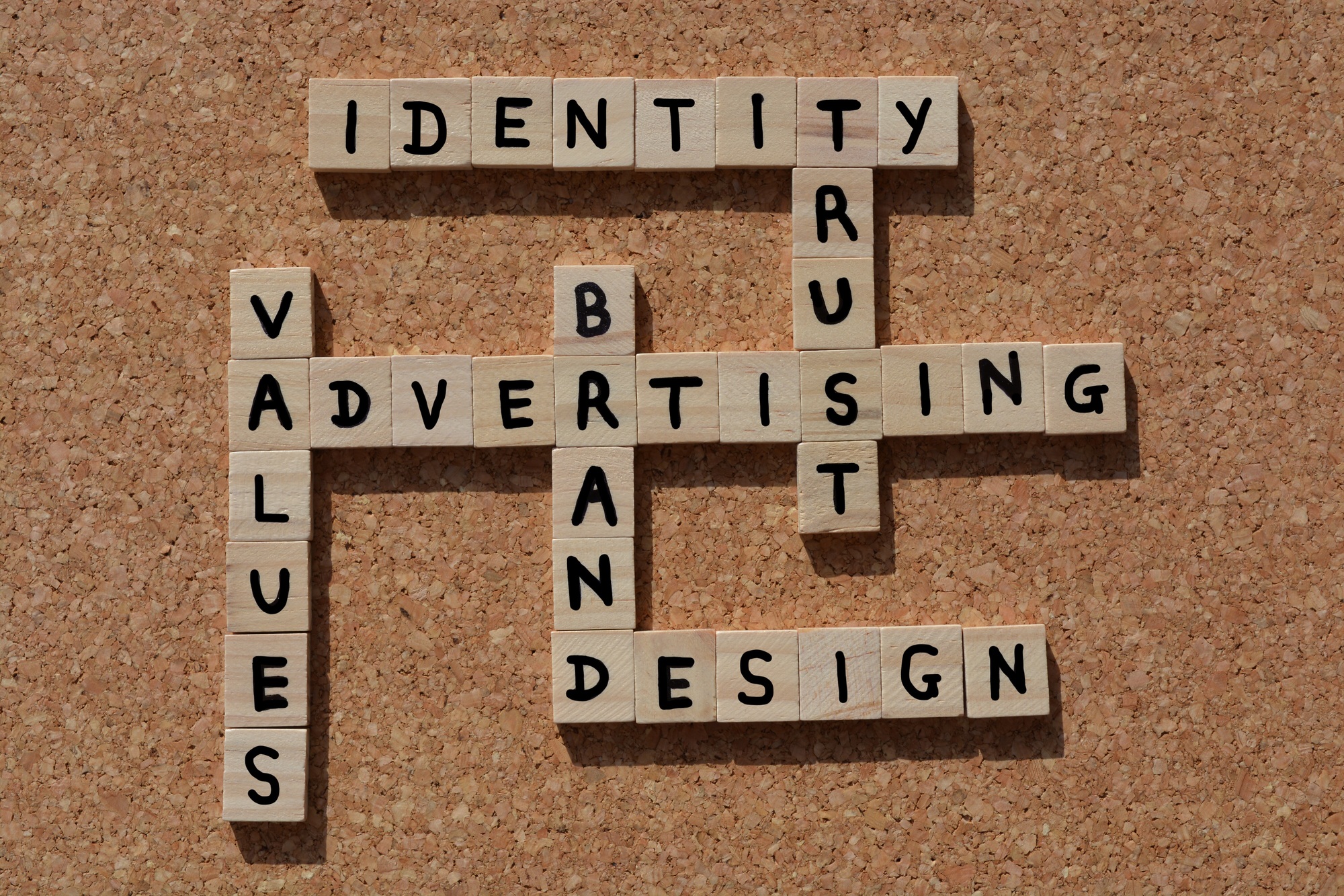 Advertising, Values, Brand, Identity, Trust, Design, buzzwords specific to marketing and promotions