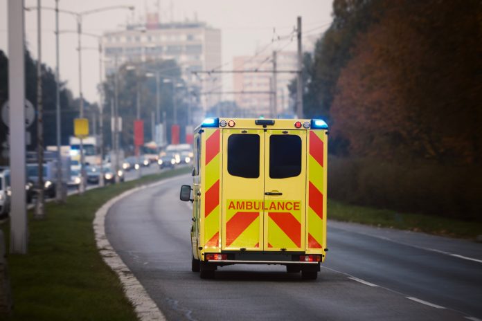 Ambulance car of emergency medical service