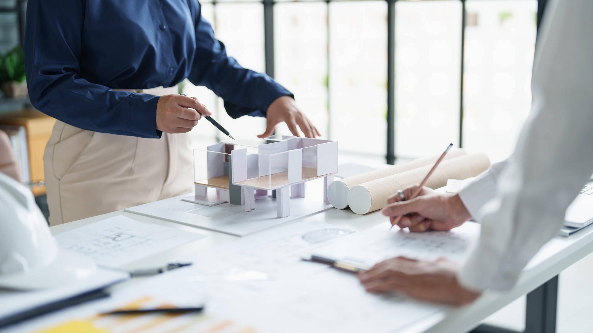 Architecture drawing on architectural Creative project business architecture building construction
