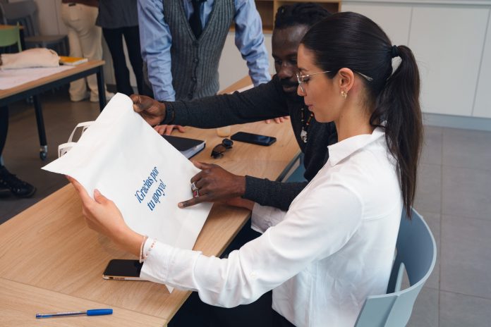 Business people in office discussing about sales strategy
