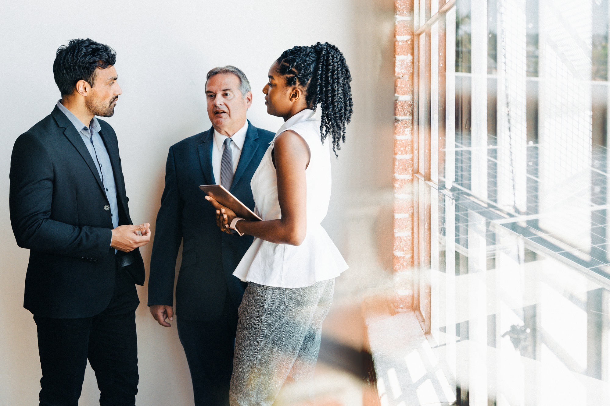 Business people planning on a solar business