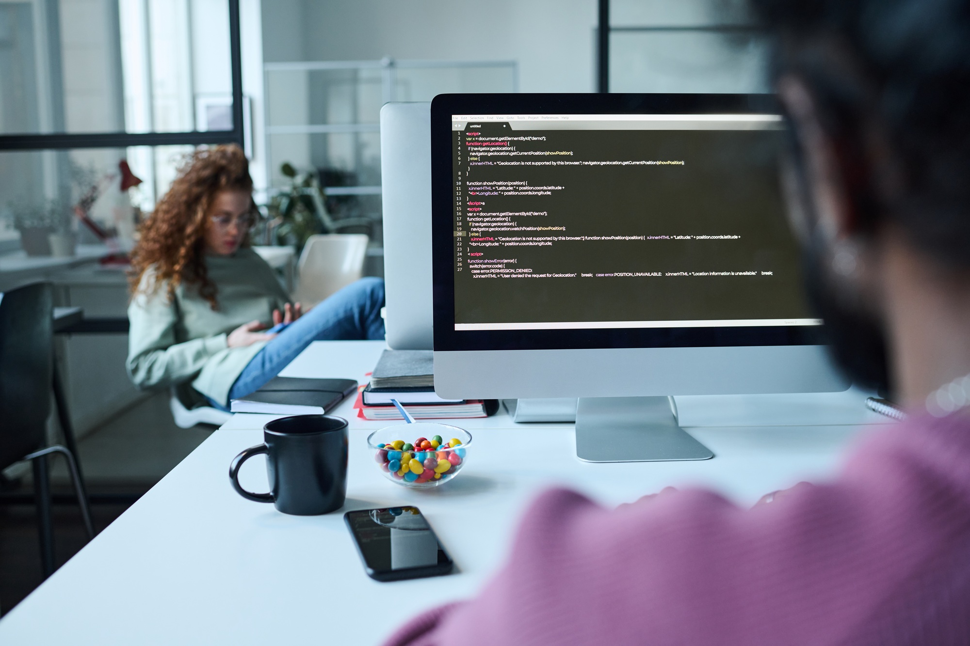 Developer working with security codes