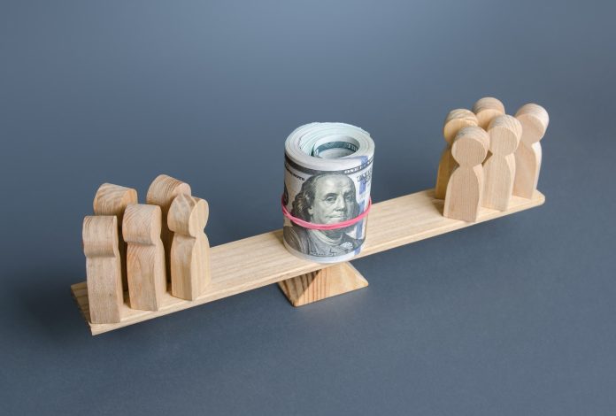Groups of people are competing for funding. Competition of projects for grants and financial support