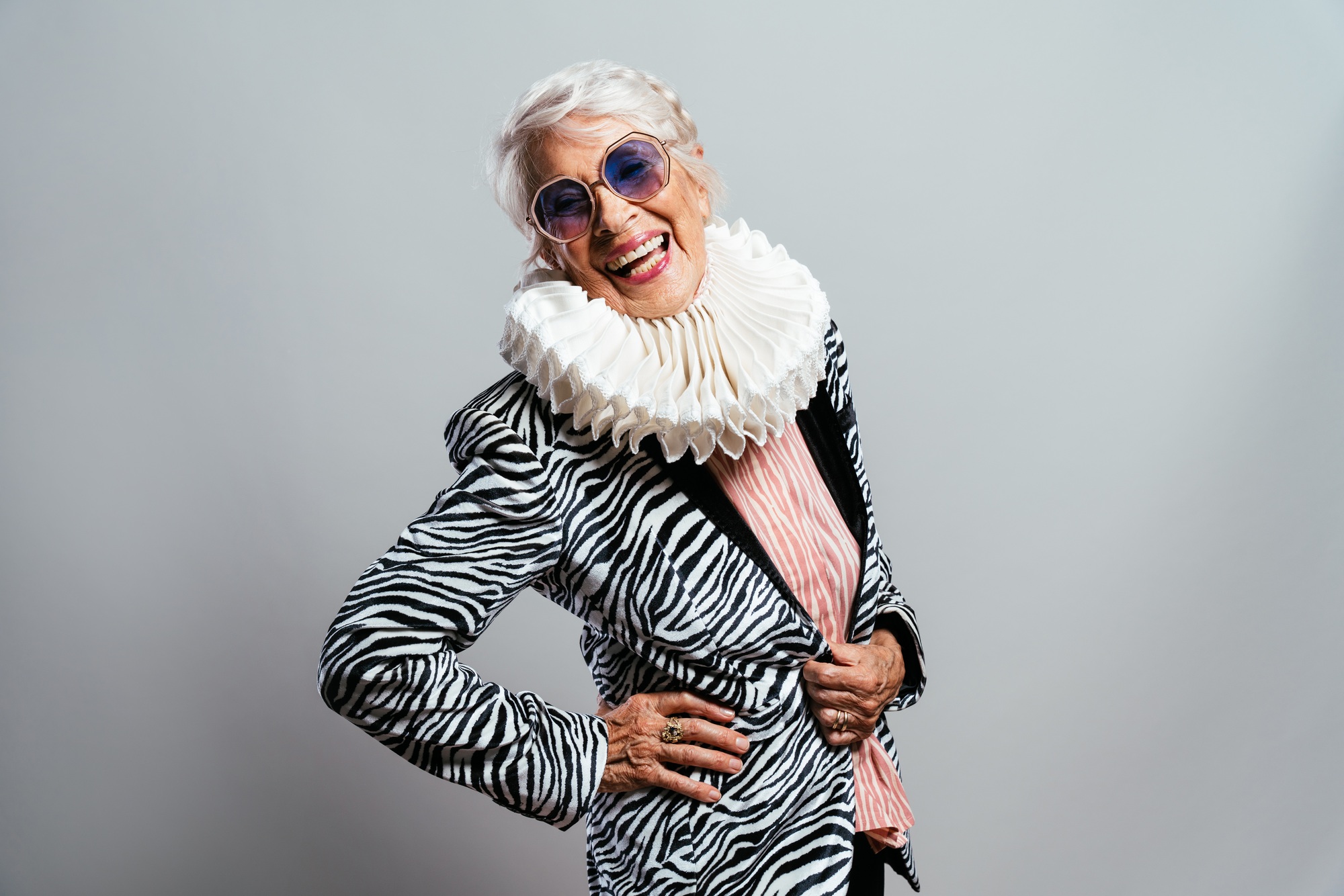 image of a beautiful and elegant old woman