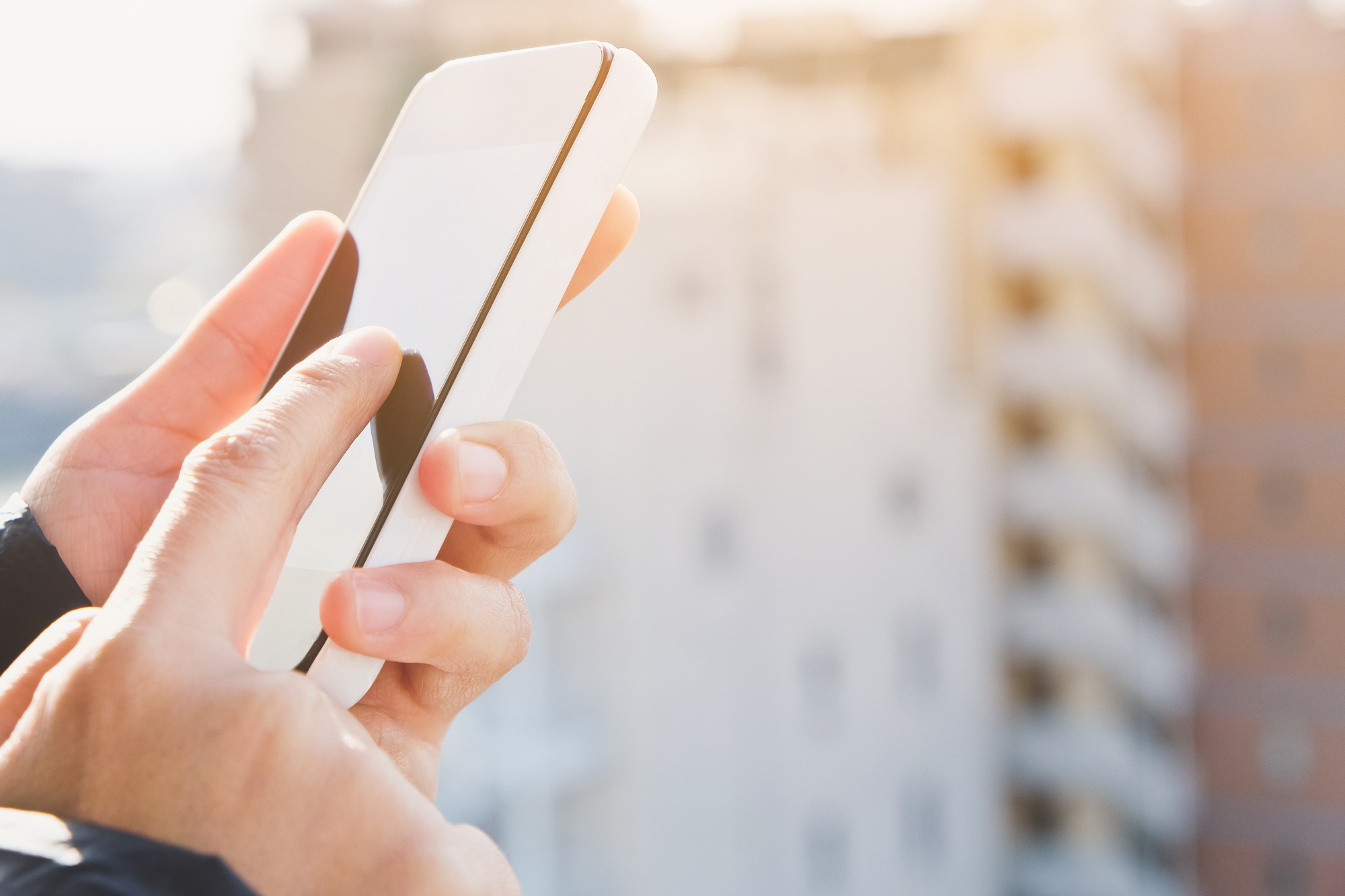 Mobile devices,Close up image of using mobile smart phone