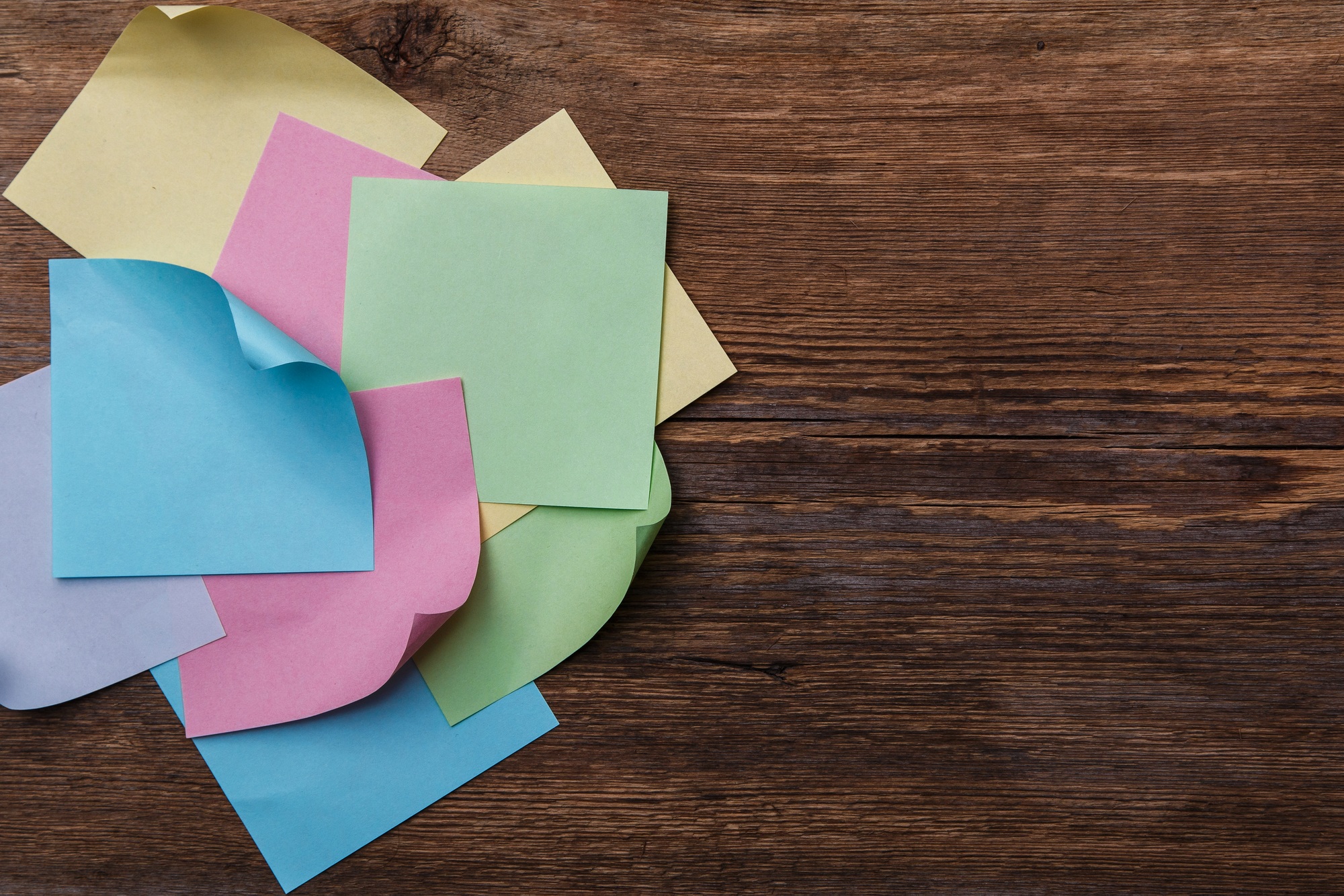 Multicolored paper stickers