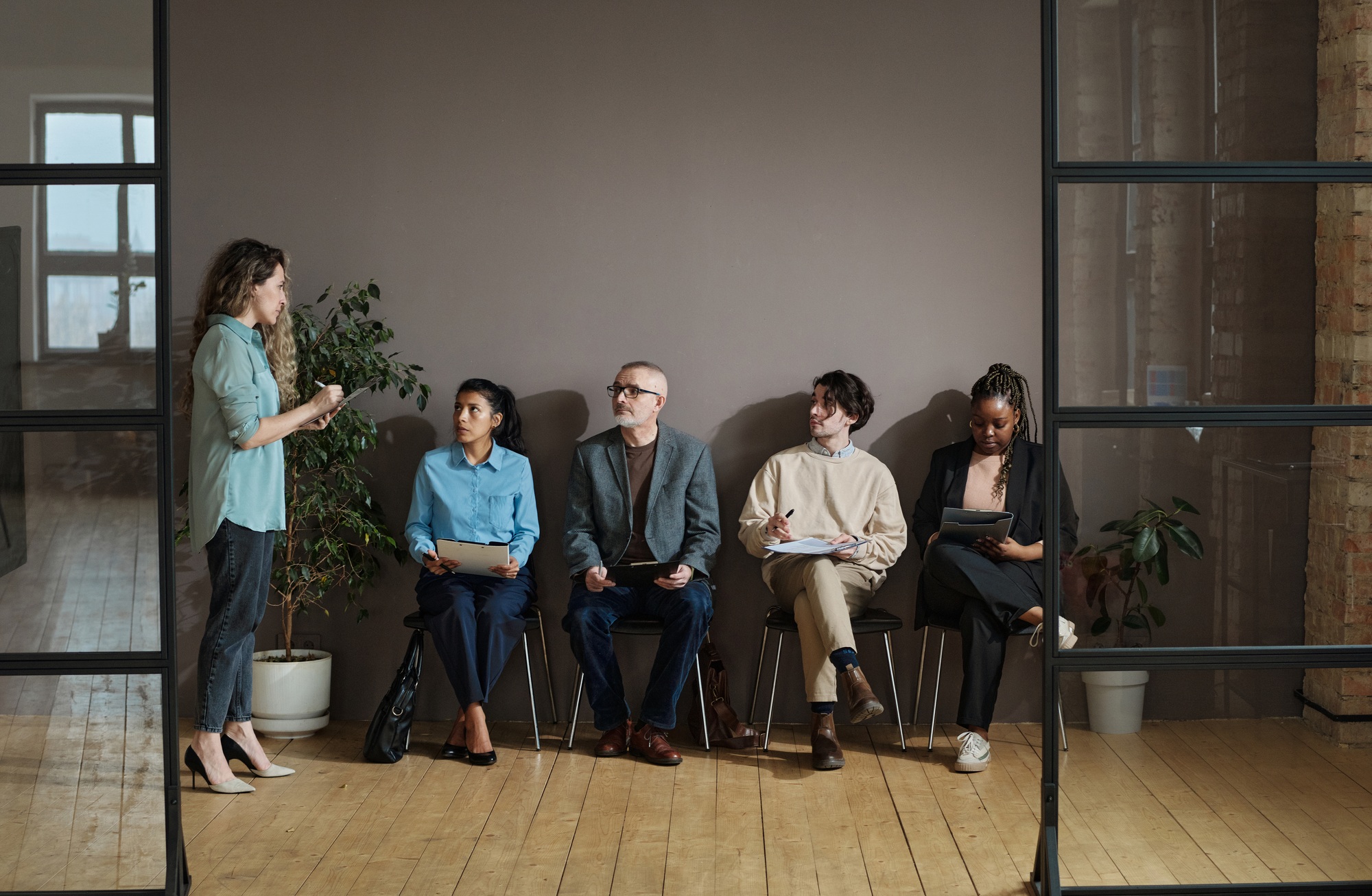 People sitting at employment agency