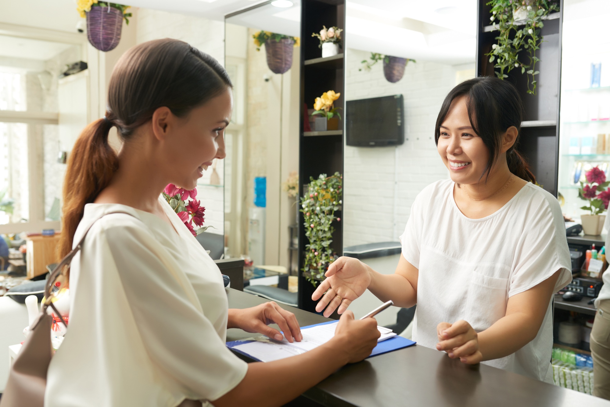 Registration in spa salon
