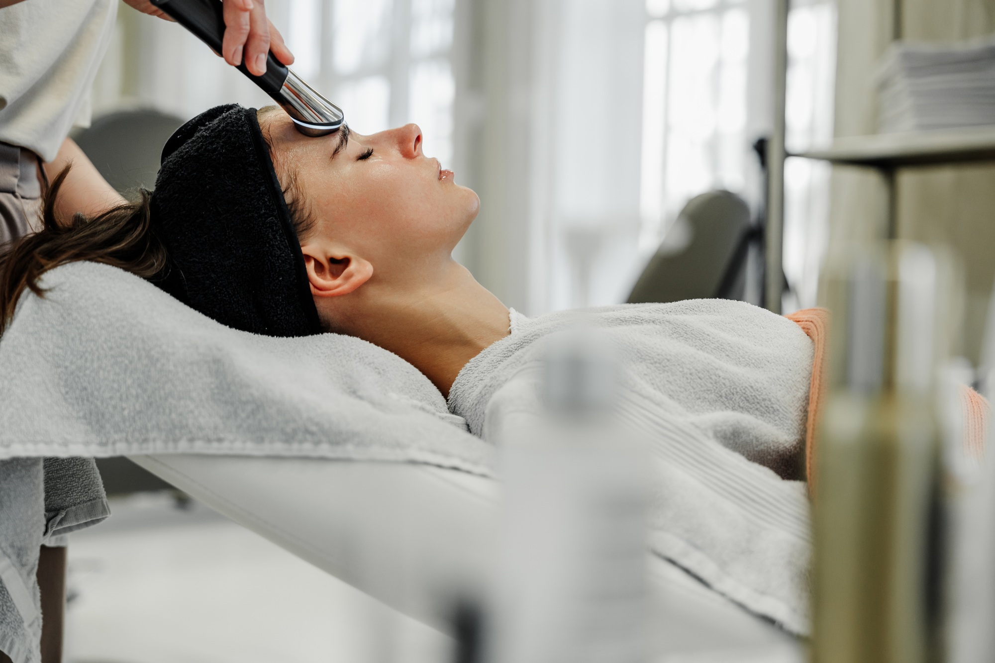 Relaxing Facial Treatment at a Spa During a Sunny Afternoon for Stress Relief