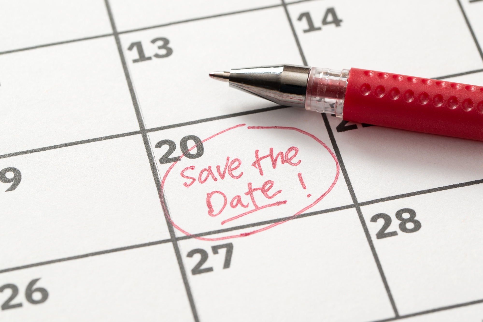 Save the day concept on calendar