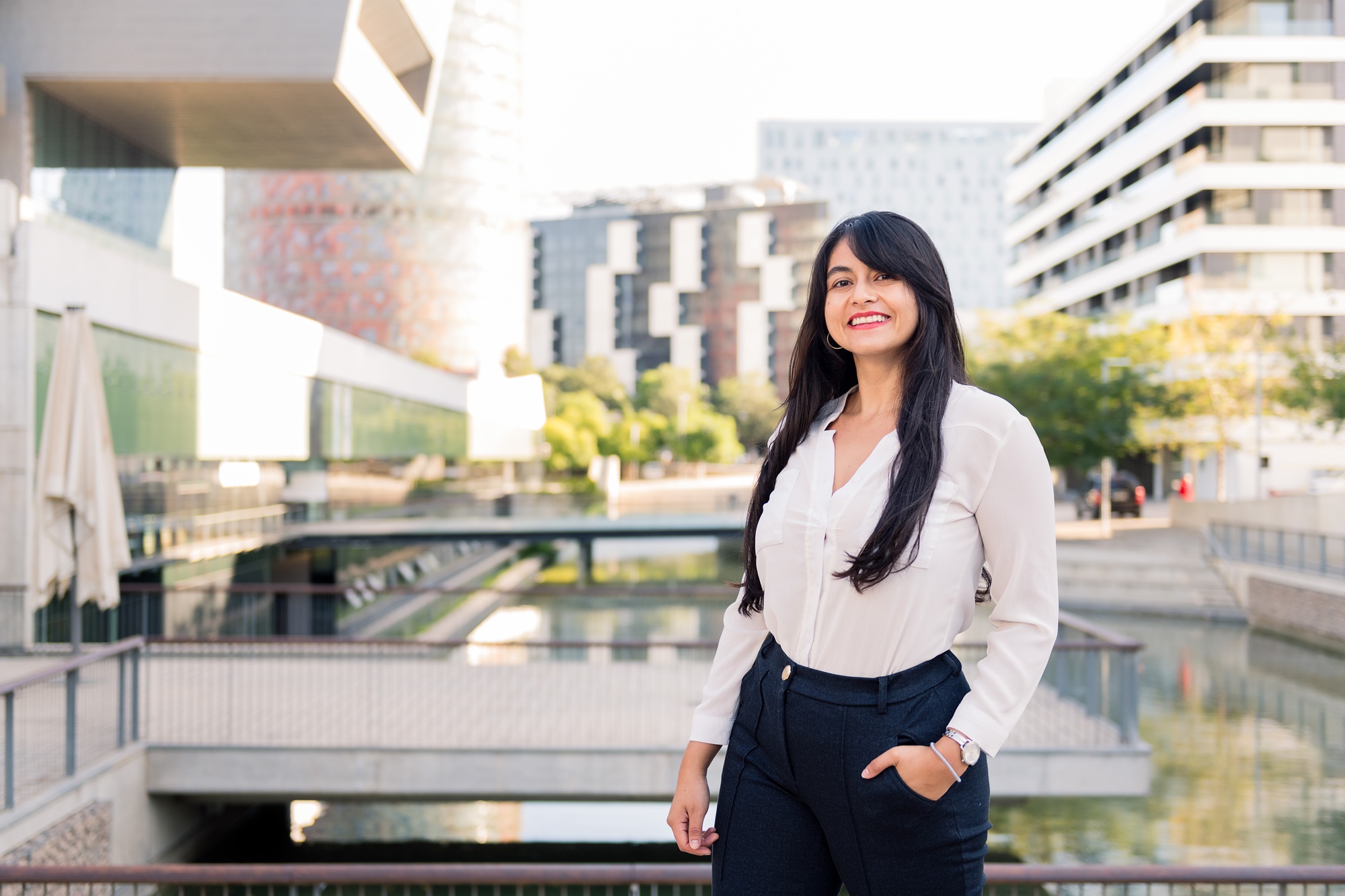 successful businesswoman in the financial district