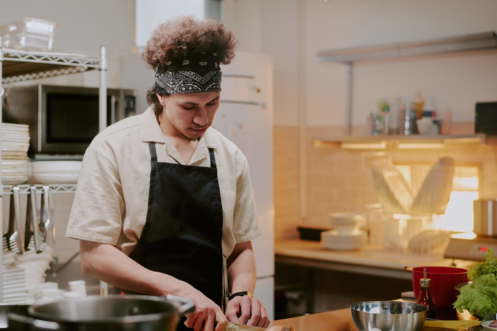 Talented Young Chef Cooking Brand New Dish