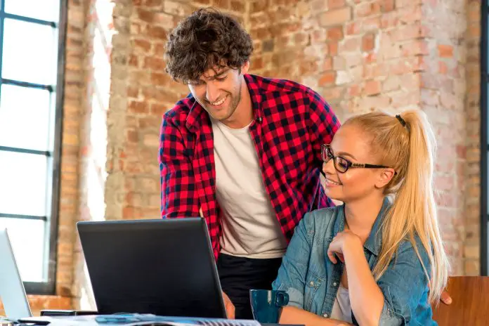 Young business people working for their start-up company