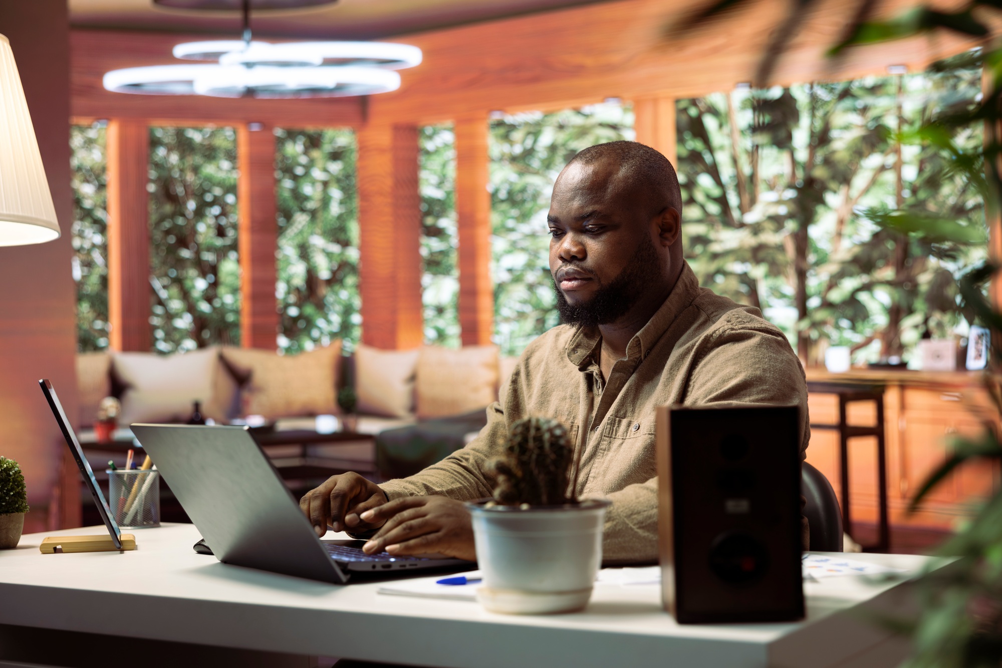 Business consultant creating infographics and managing business reports