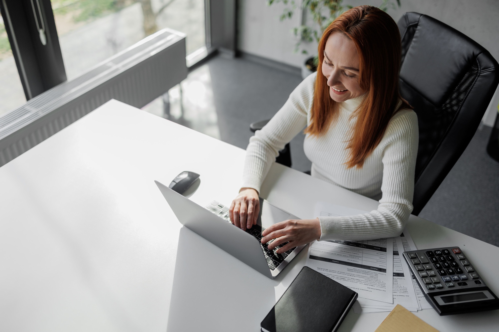 Business lady entrepreneur managing and consulting a business