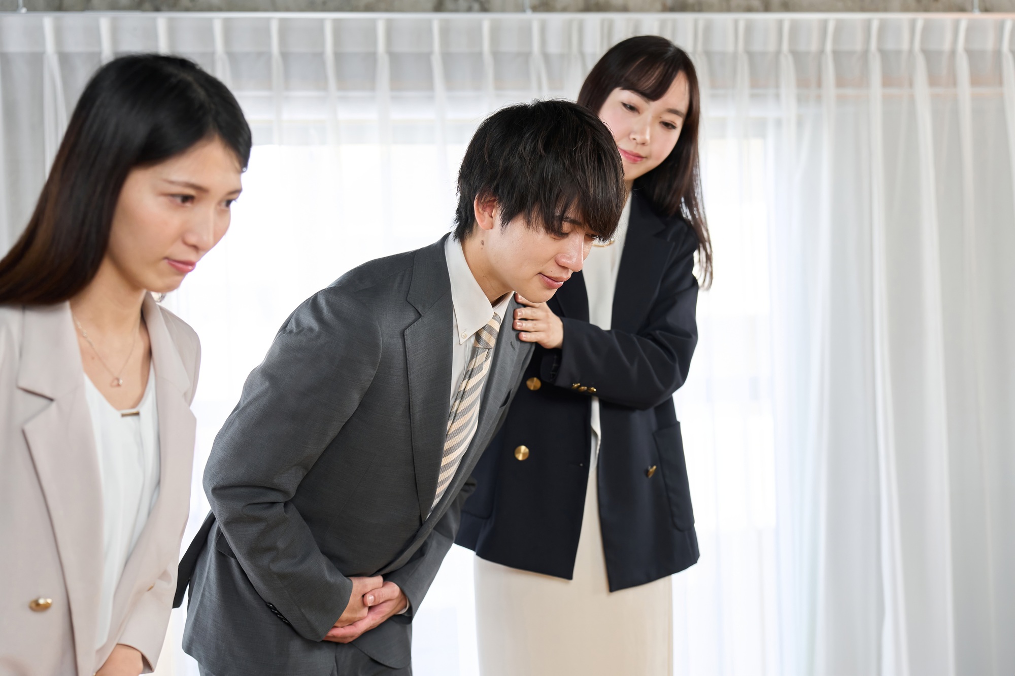 Business people conducting etiquette training