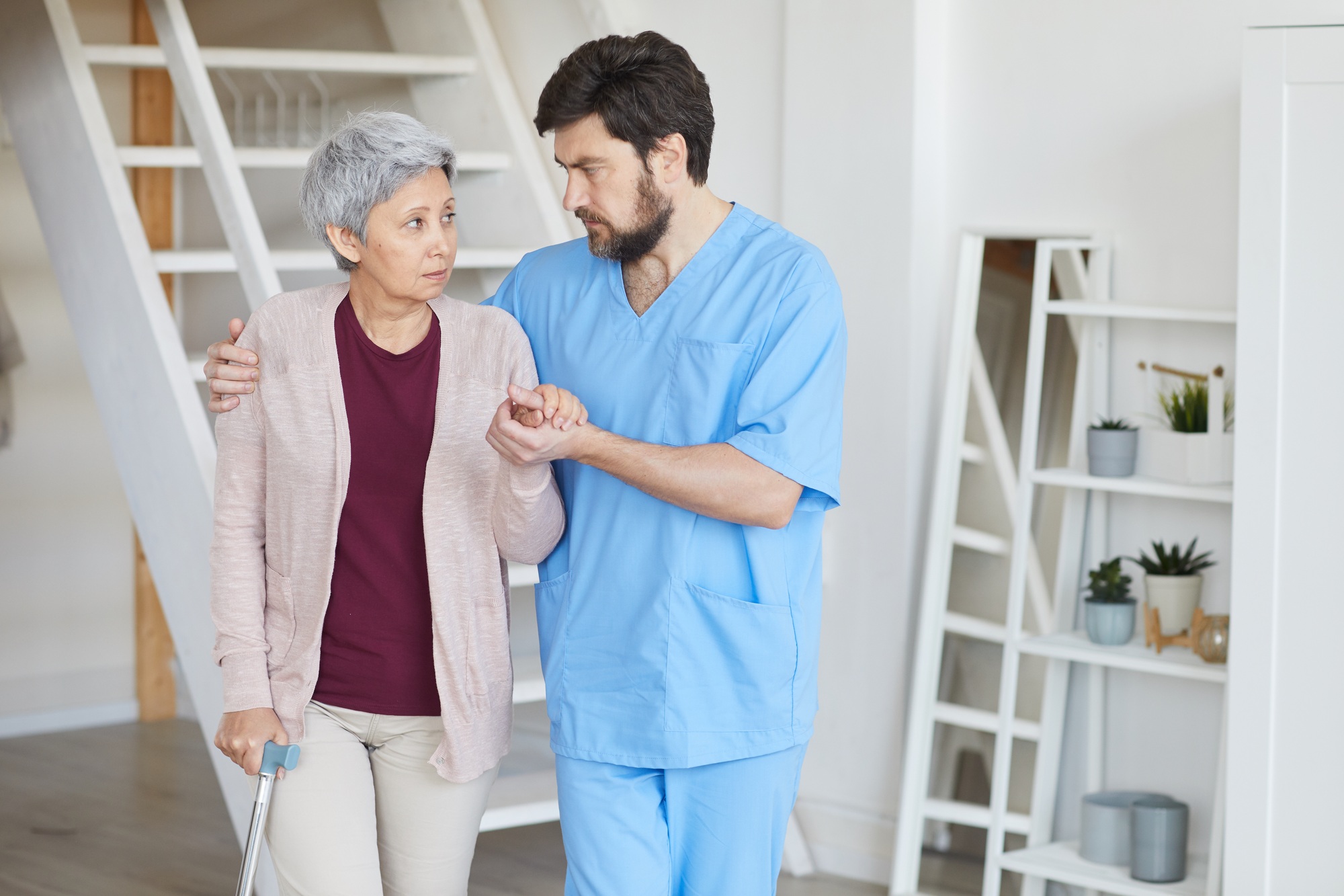 Doctor caring for his senior patient
