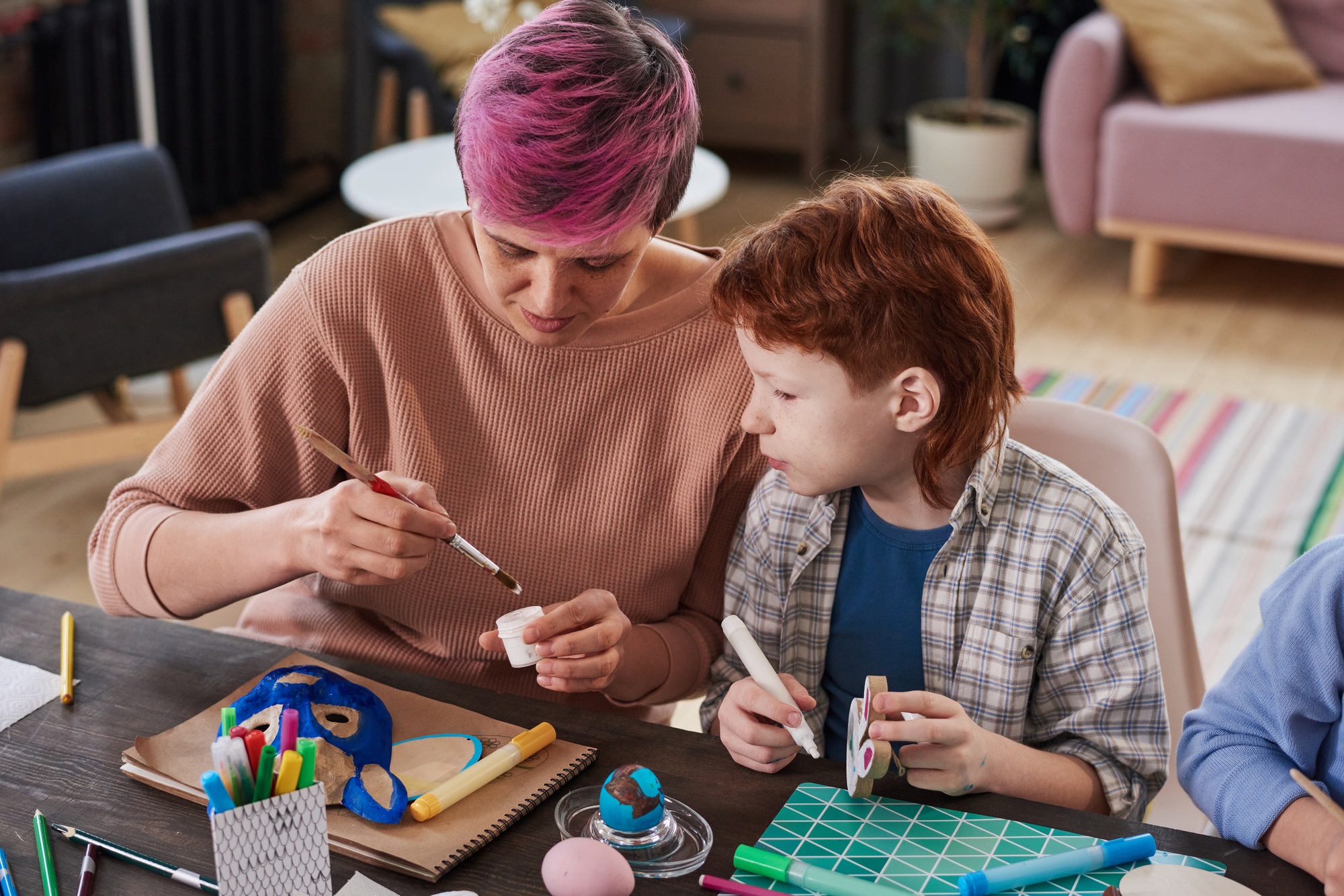 Doing craft with children
