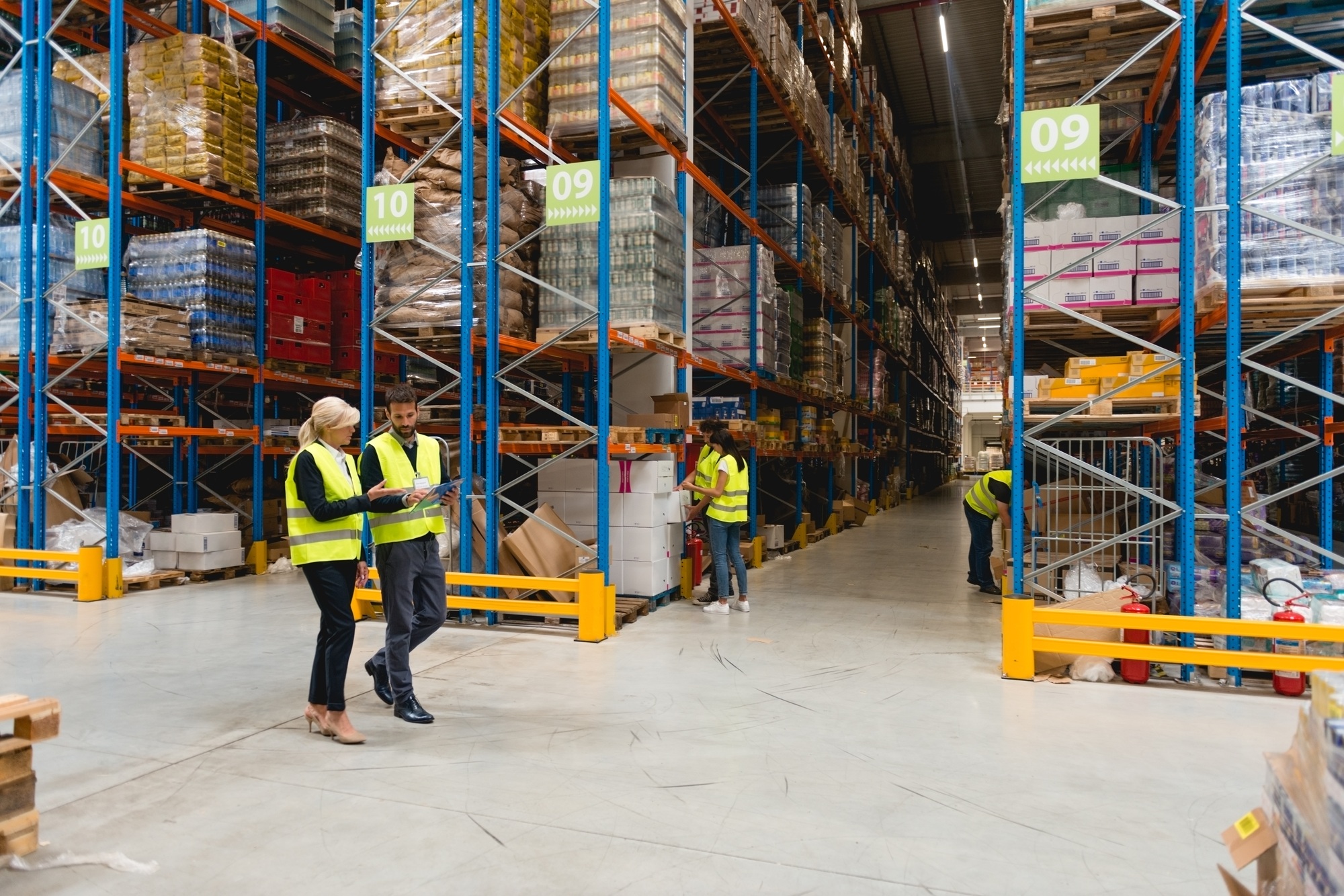Managers checking the list of products