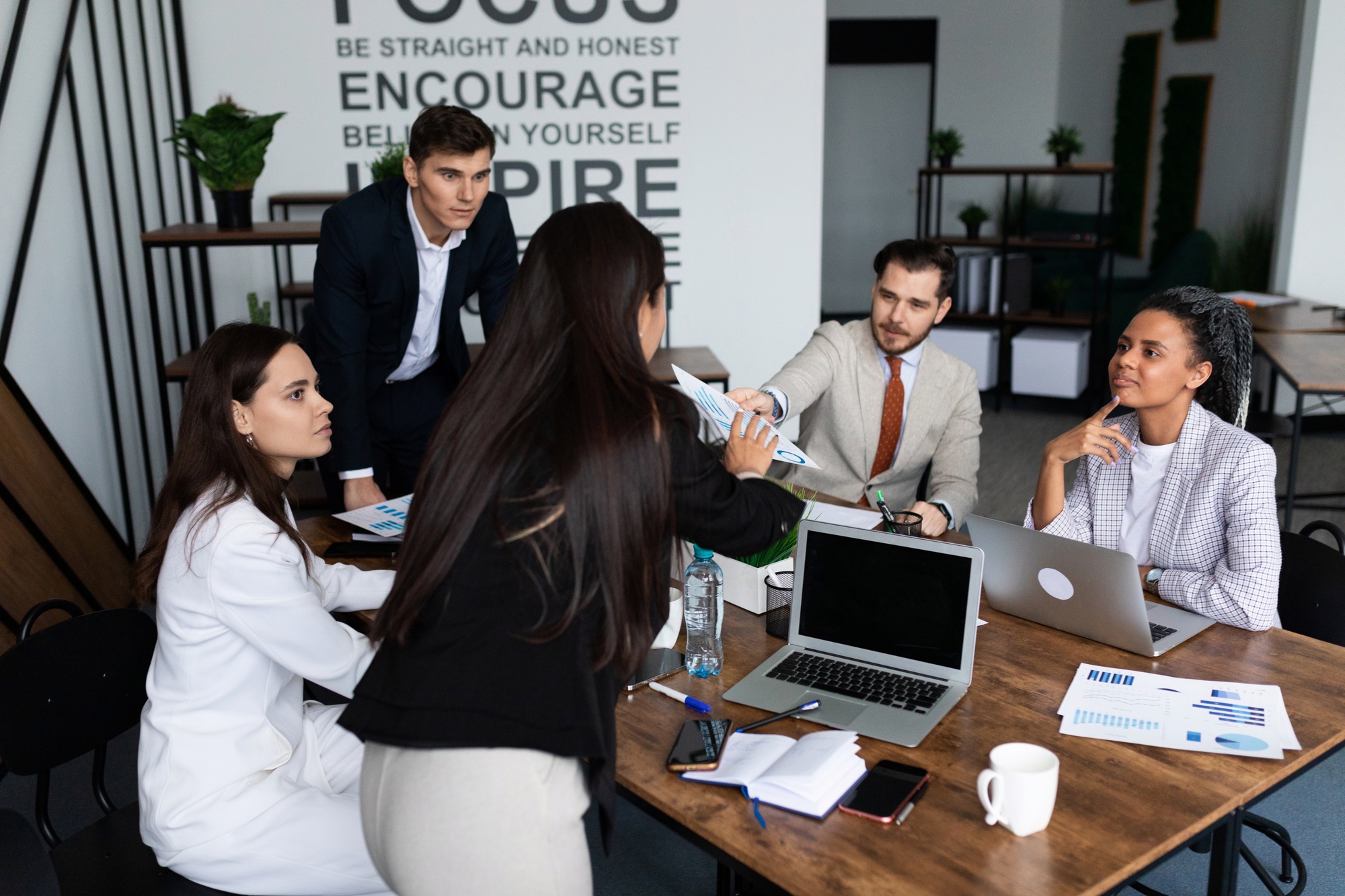 meeting of employees of the company with a discussion of cases to increase sales
