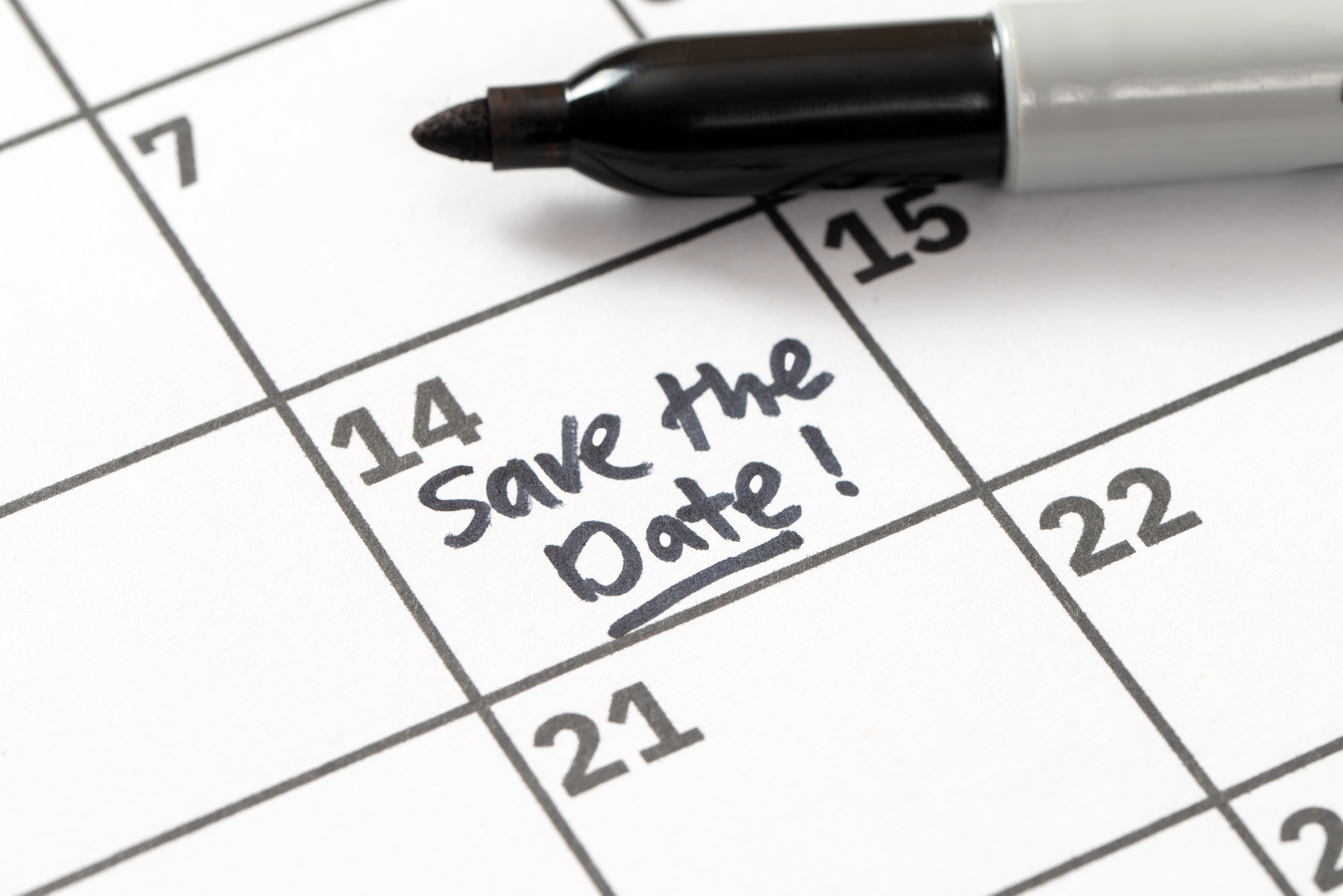 Save the day concept on calendar