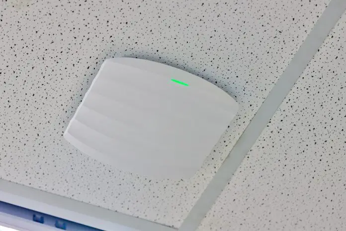 wireless router for network, hang on the ceiling. world wide network technology.