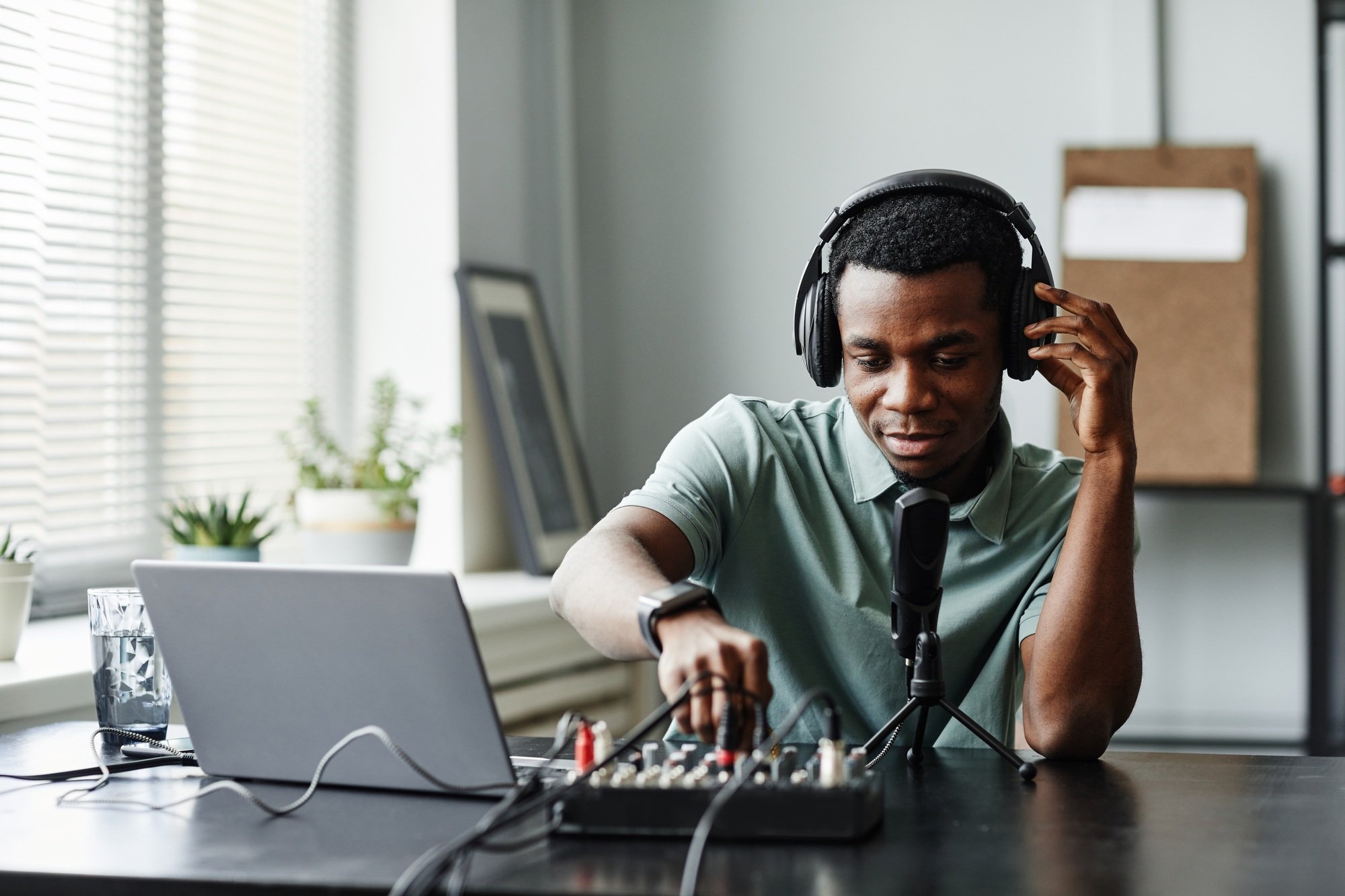 Young Man Creating Music