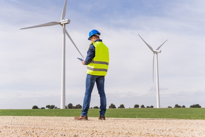 Unrecognizable worker from the renewable energy sector