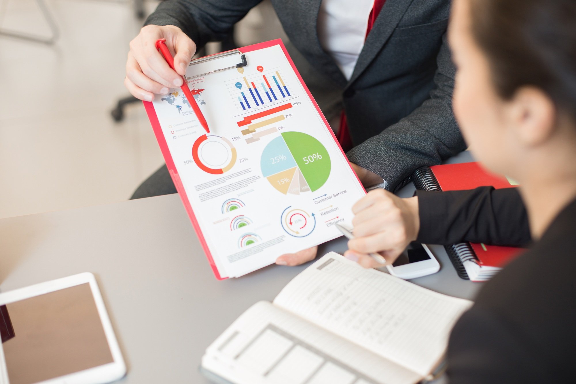 Business People Discussing Marketing Report