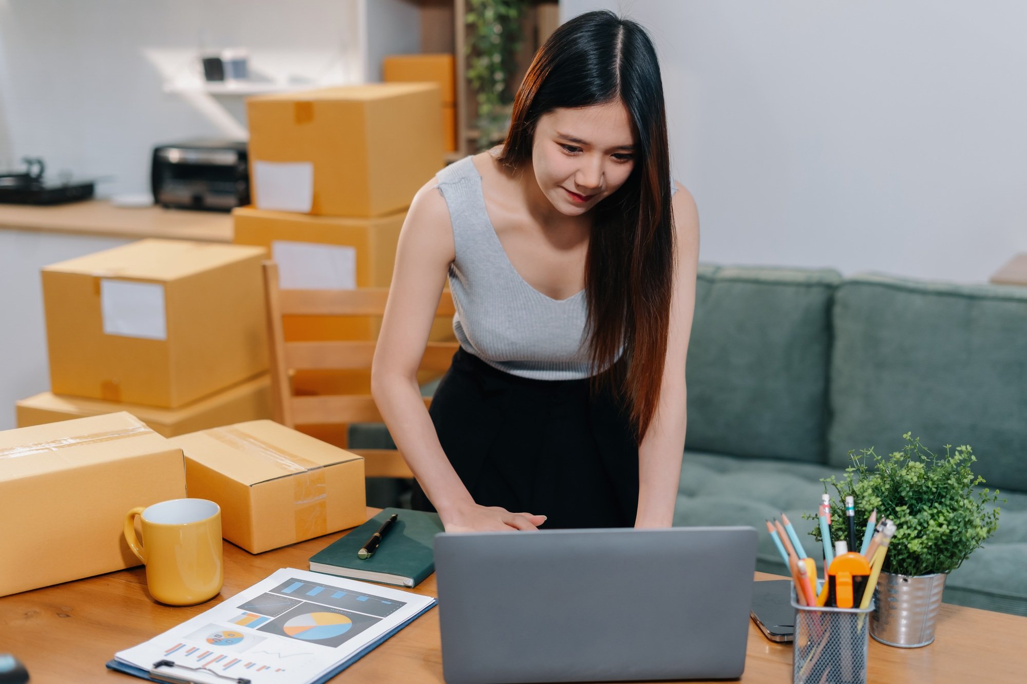 Concept of selling products online.