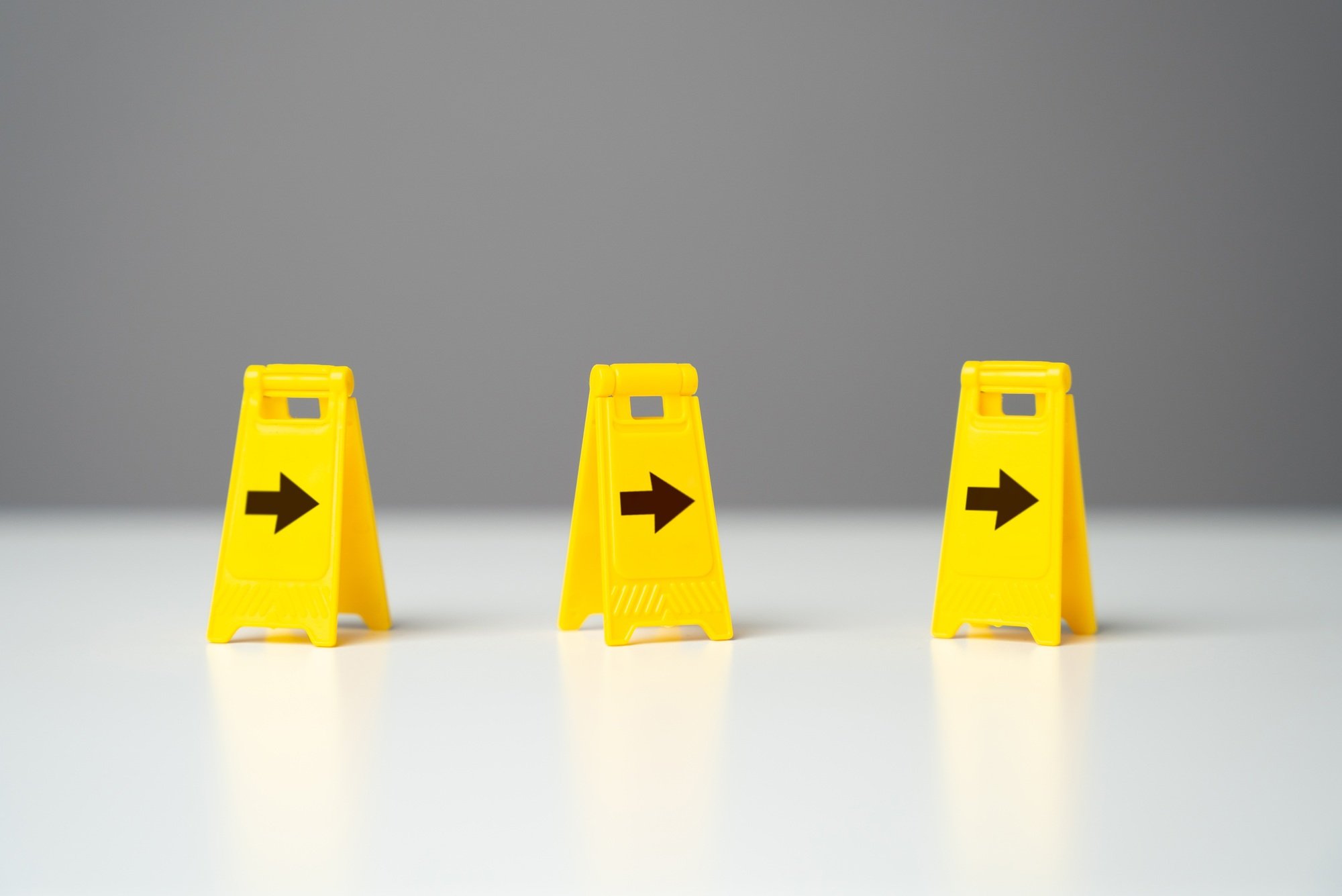 Follow the arrows. Advertising. Mind your own business. New opportunities.