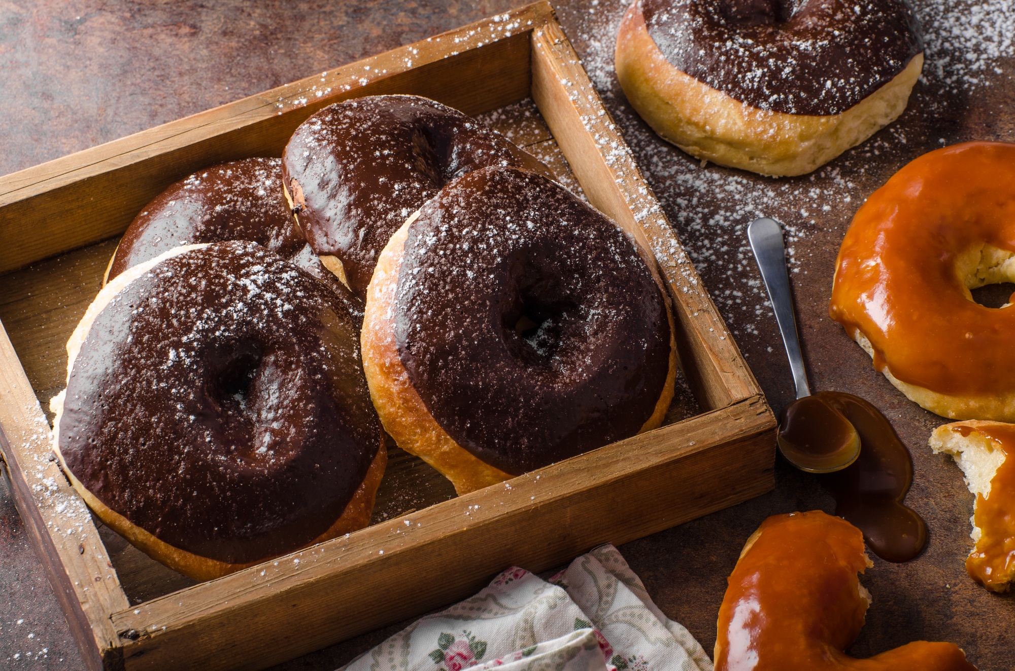 Homemade donuts two kinds