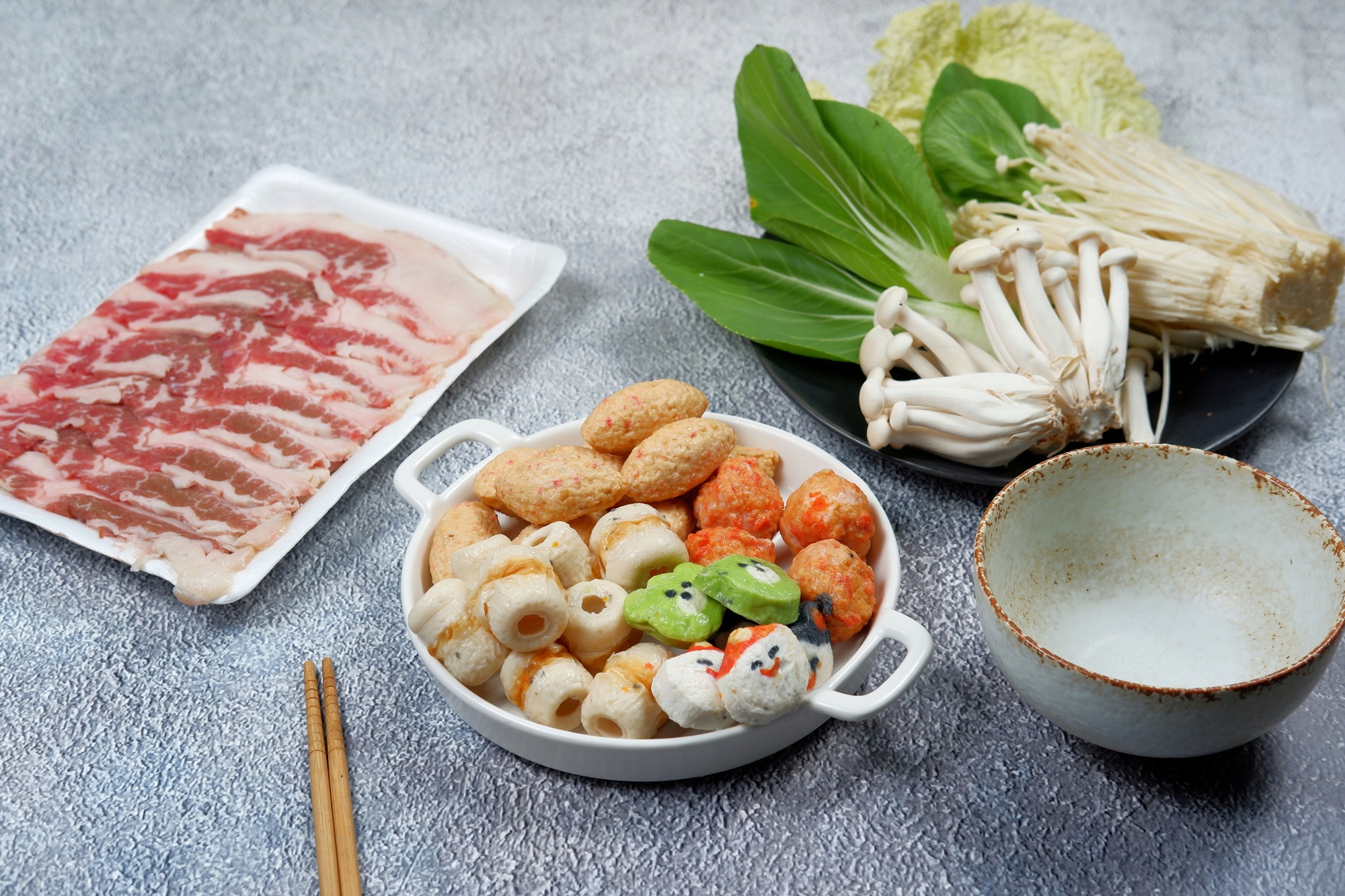 Hot pot soup with wide variety of ingredients (china steamboat )