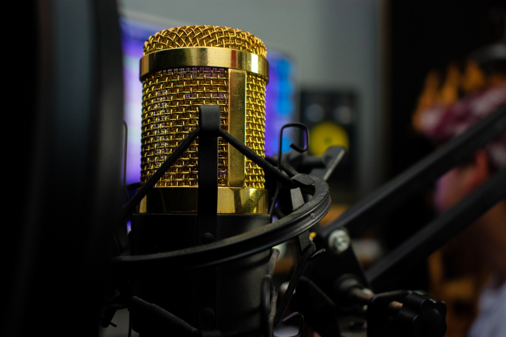 Microphone condenser with anti pop filter home studio