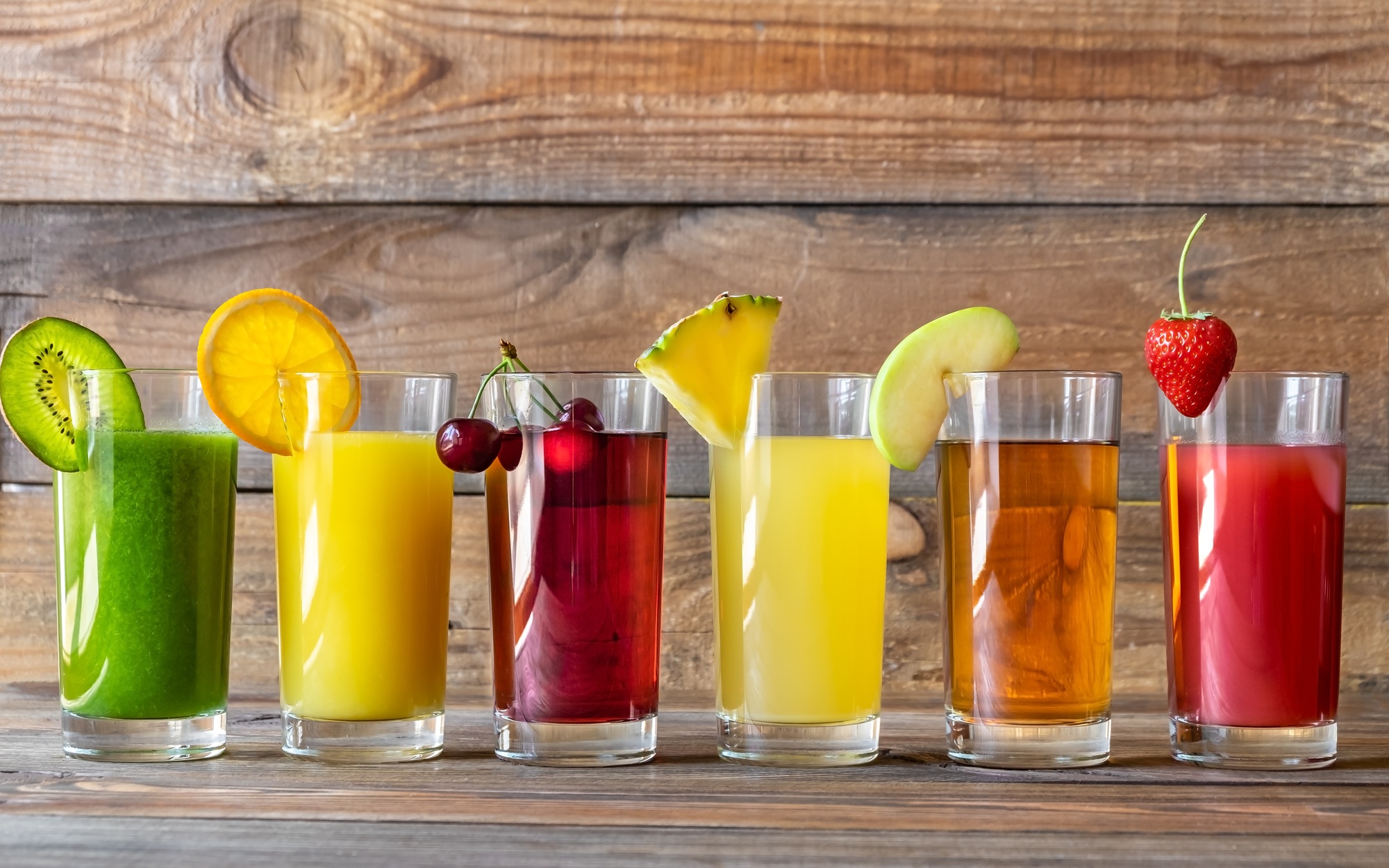 Assortment of fruit juices