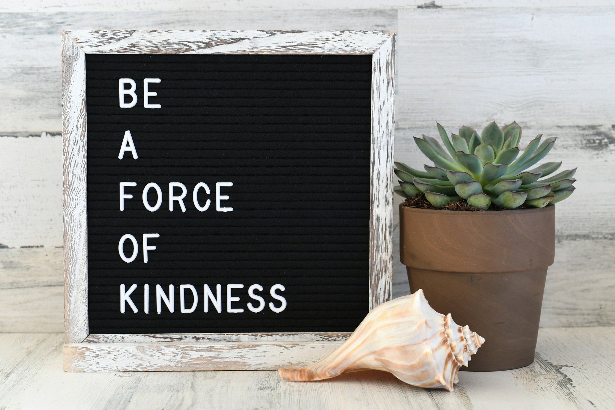 Be a force of kindness - motivational message board sign, kind, helpful, good, love, respect others
