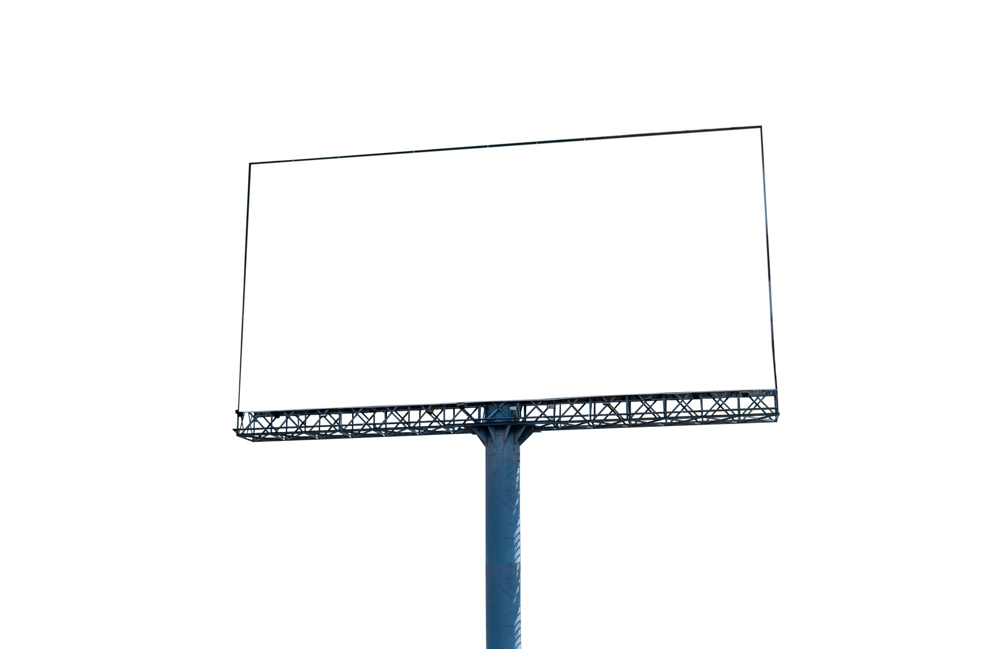 Blank billboard (empty advertisement) isolated on white background included clipping path.