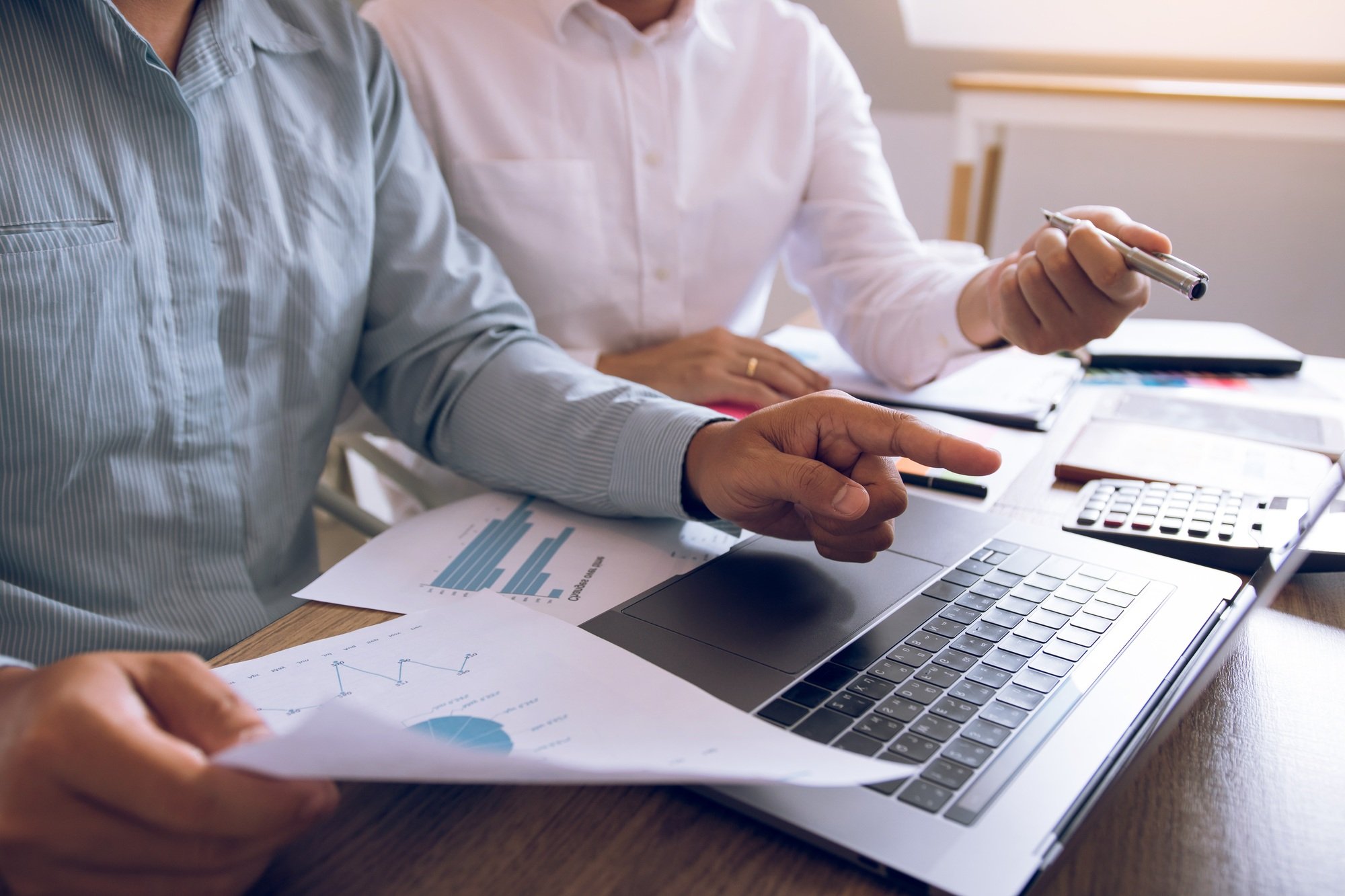 business partnership coworkers analysis strategy with discussing a financial