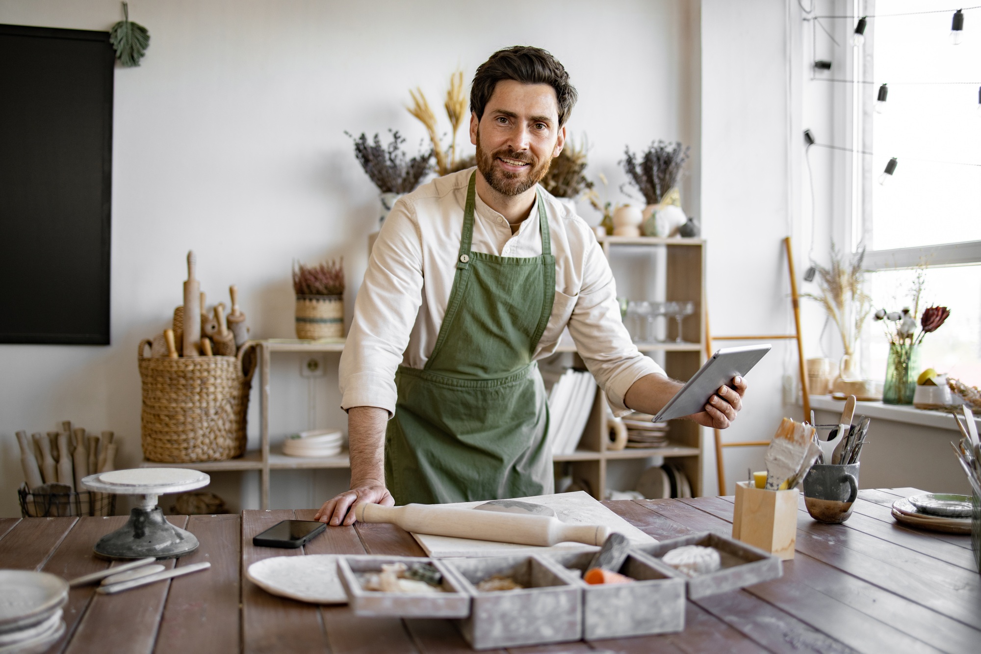 Concept of small business, handmade products and online sales on Internet.