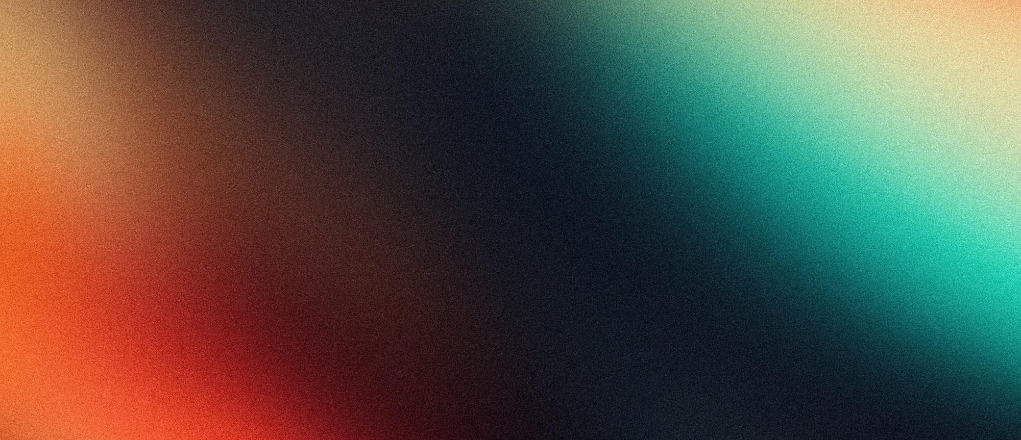 Dark blurred color gradient grainy background teal orange noise texture header poster banner