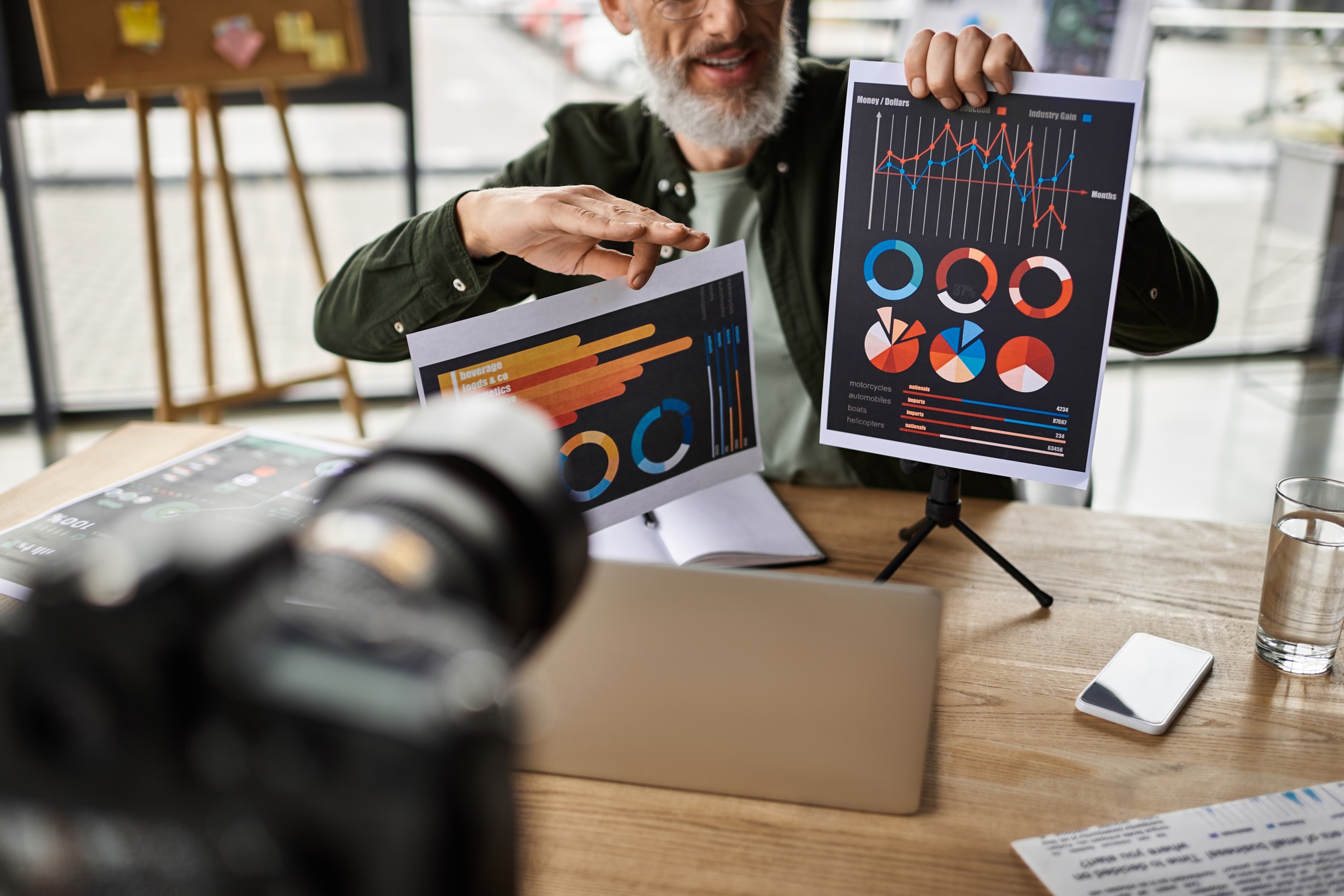 Engaging presentation in a modern office showcasing data visualization and analytics insights