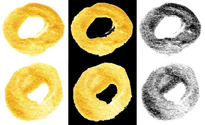 hand drawn gold colors paint smear circles