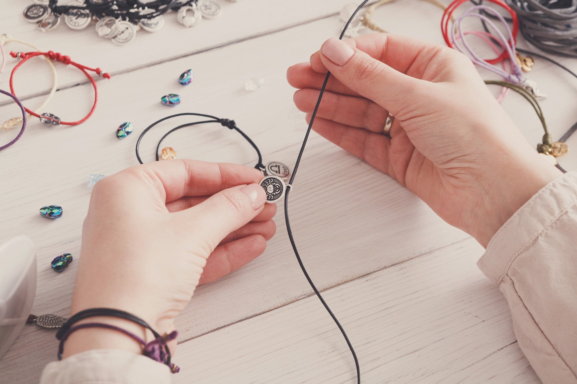 Handmade jewelry making, female hobby