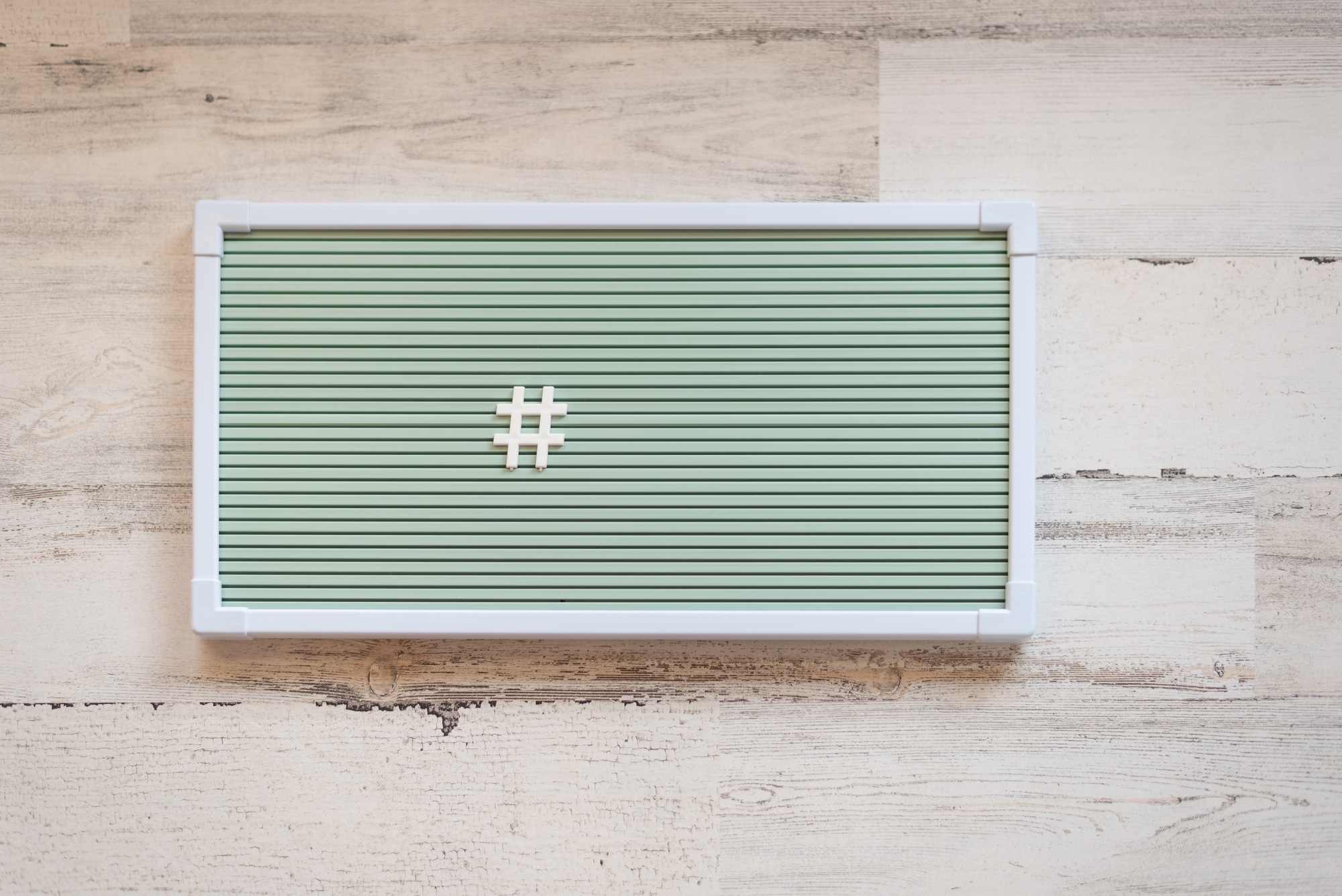 Hashtag symbol on letter board sign