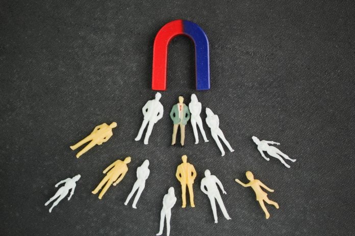 magnets attract customers. Attract leads and customers. Capture Business Candidate With Magnet. Busi