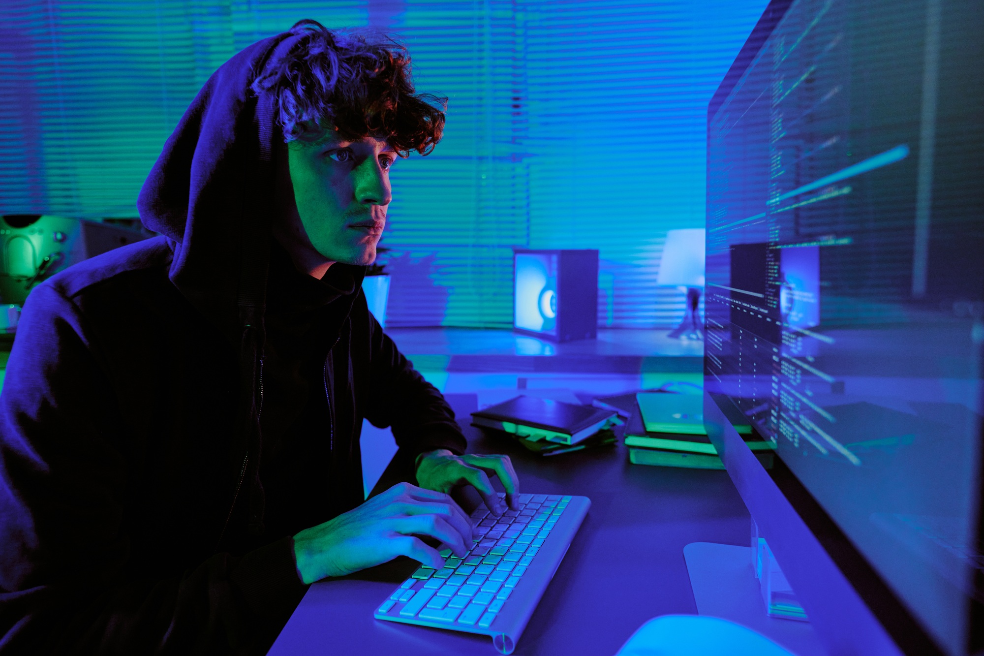 Man Focused on Web Attack